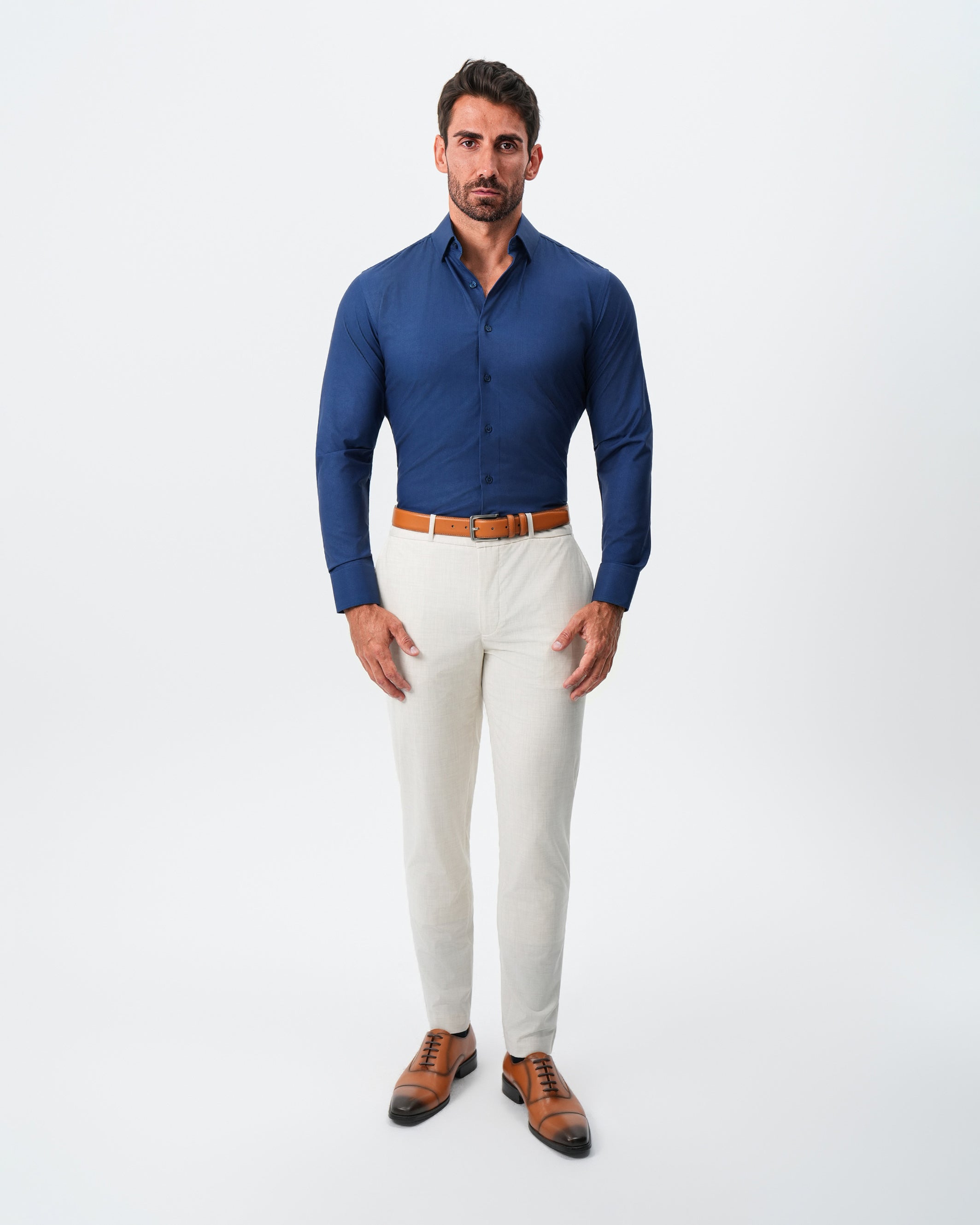 "The Bowman" Navy with Navy Grid