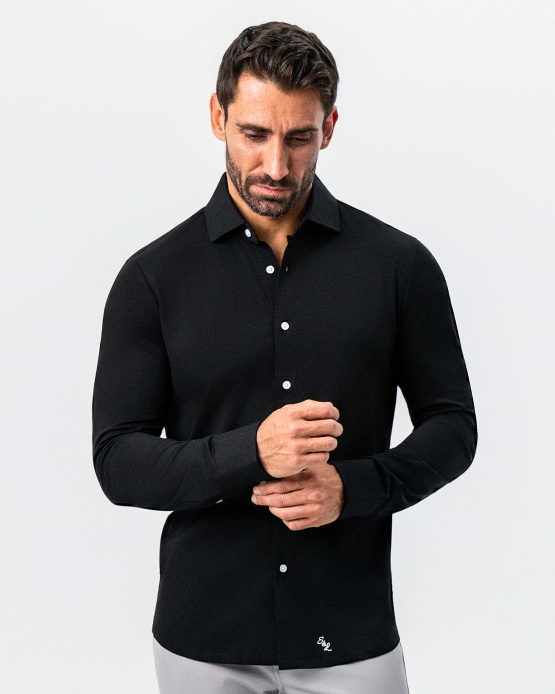 "The Dexter" Black Button Down