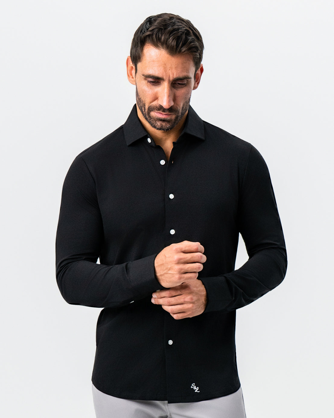 "The Dexter" Black Button Down