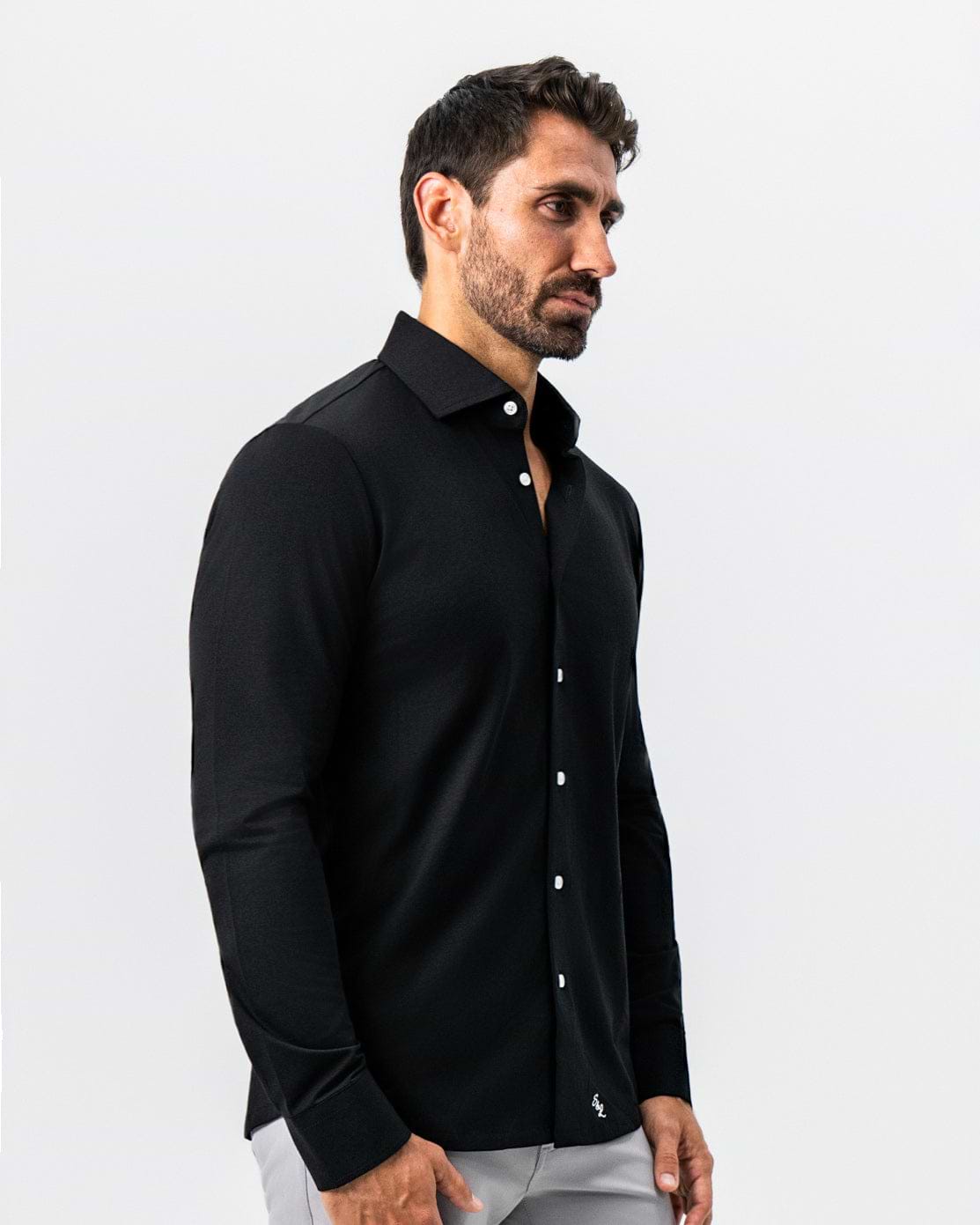 "The Dexter" Black Button Down