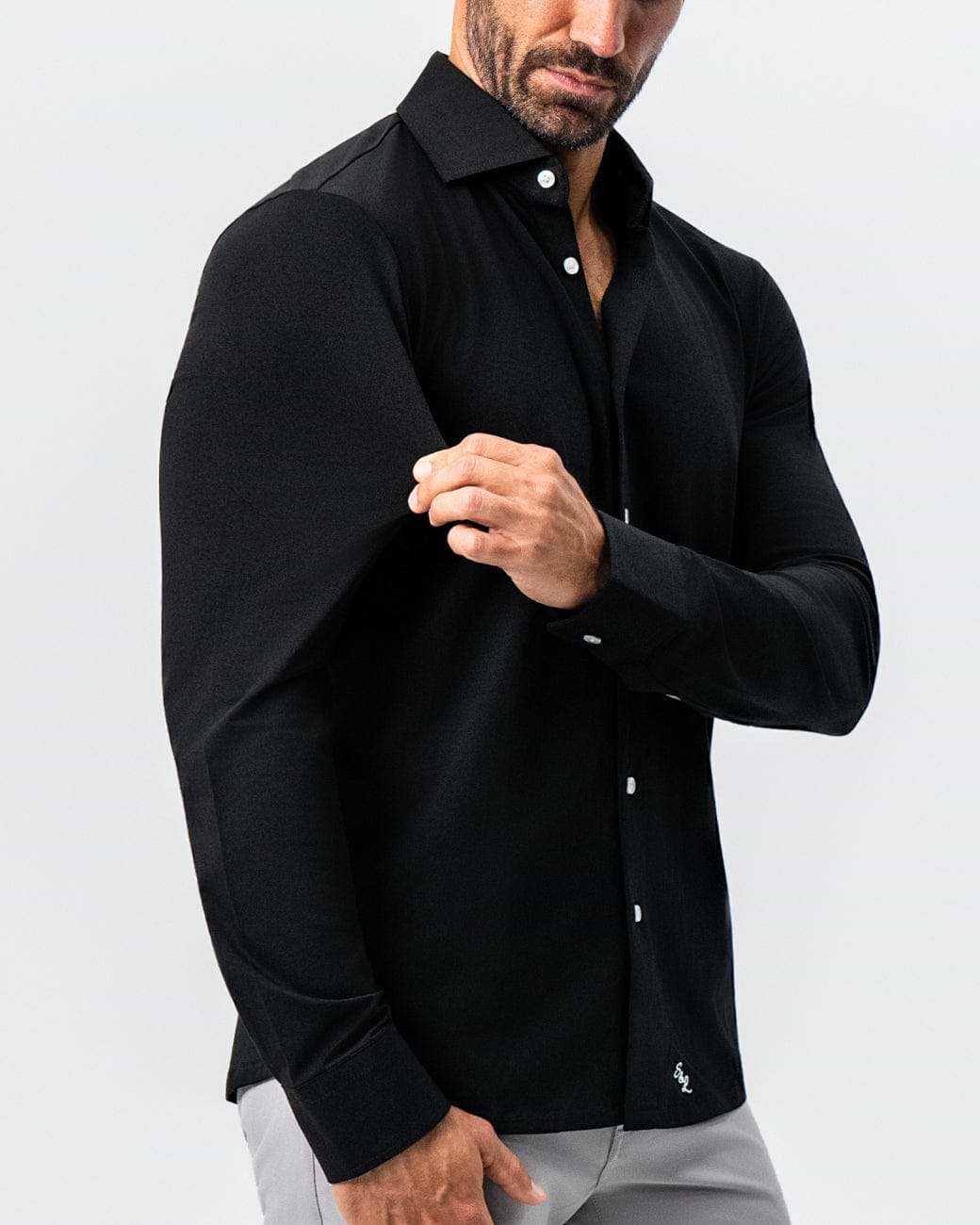 "The Dexter" Black Button Down