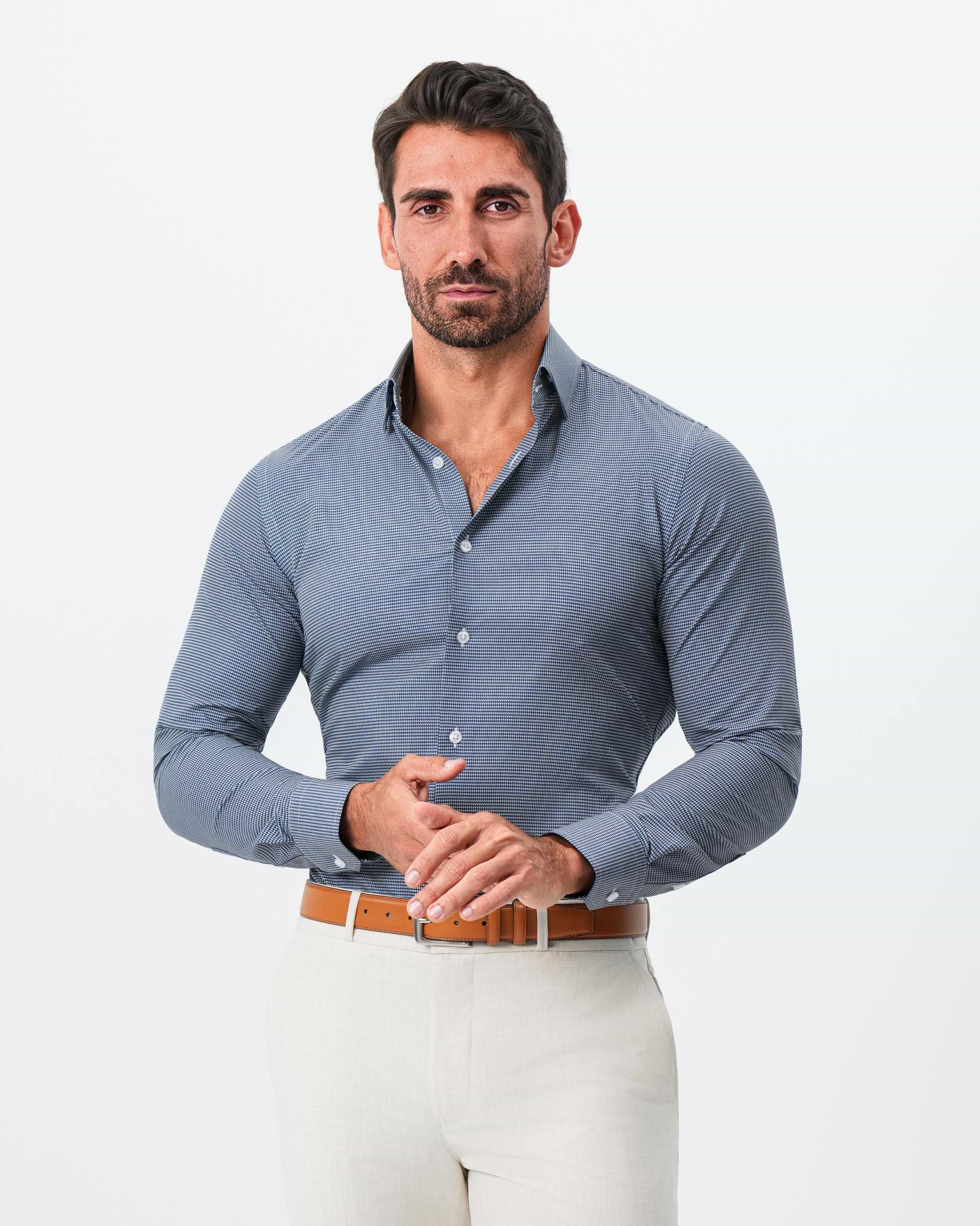 "The Holland" Dark Navy Micro Houndstooth