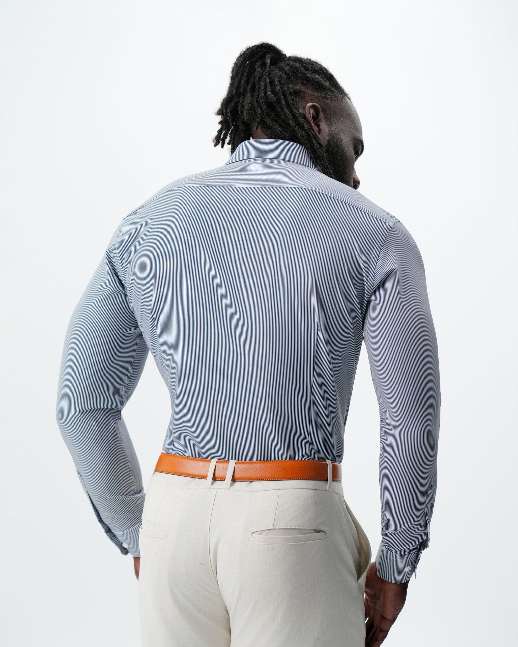 "The Hugo" Navy Pinstripe