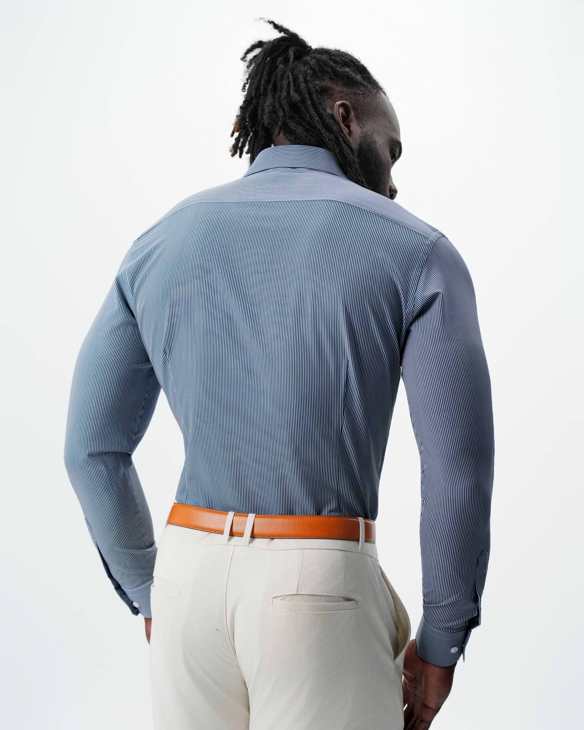 "The Hugo" Navy Pinstripe