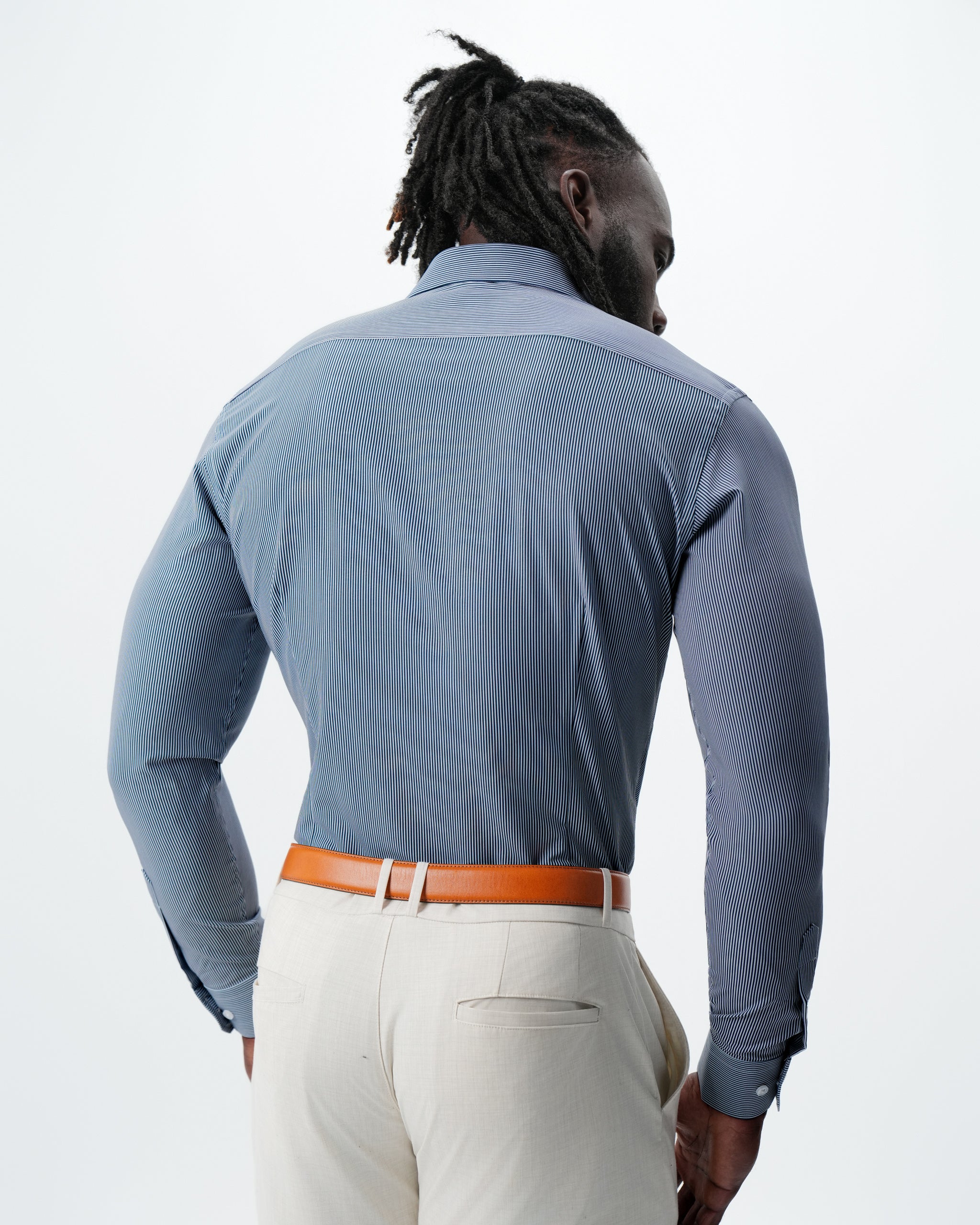 "The Hugo" Navy Pinstripe