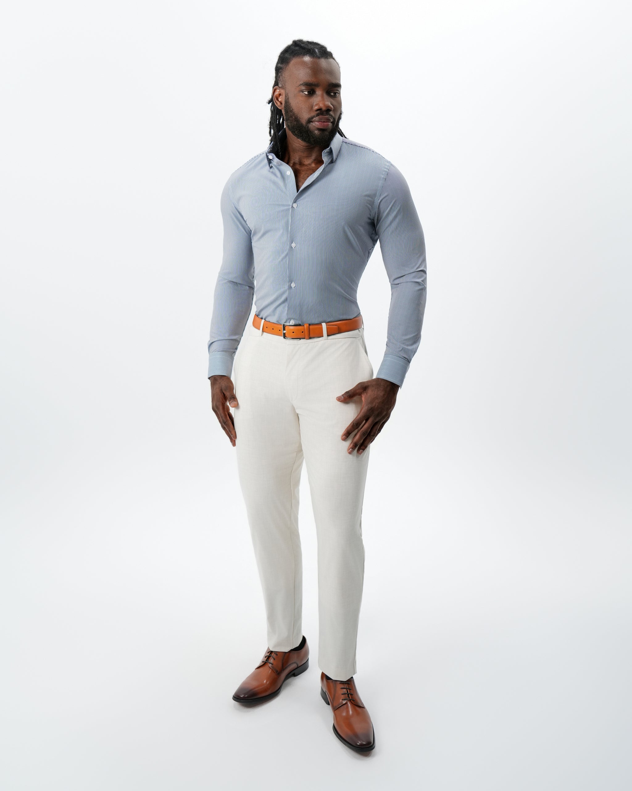 "The Hugo" Navy Pinstripe