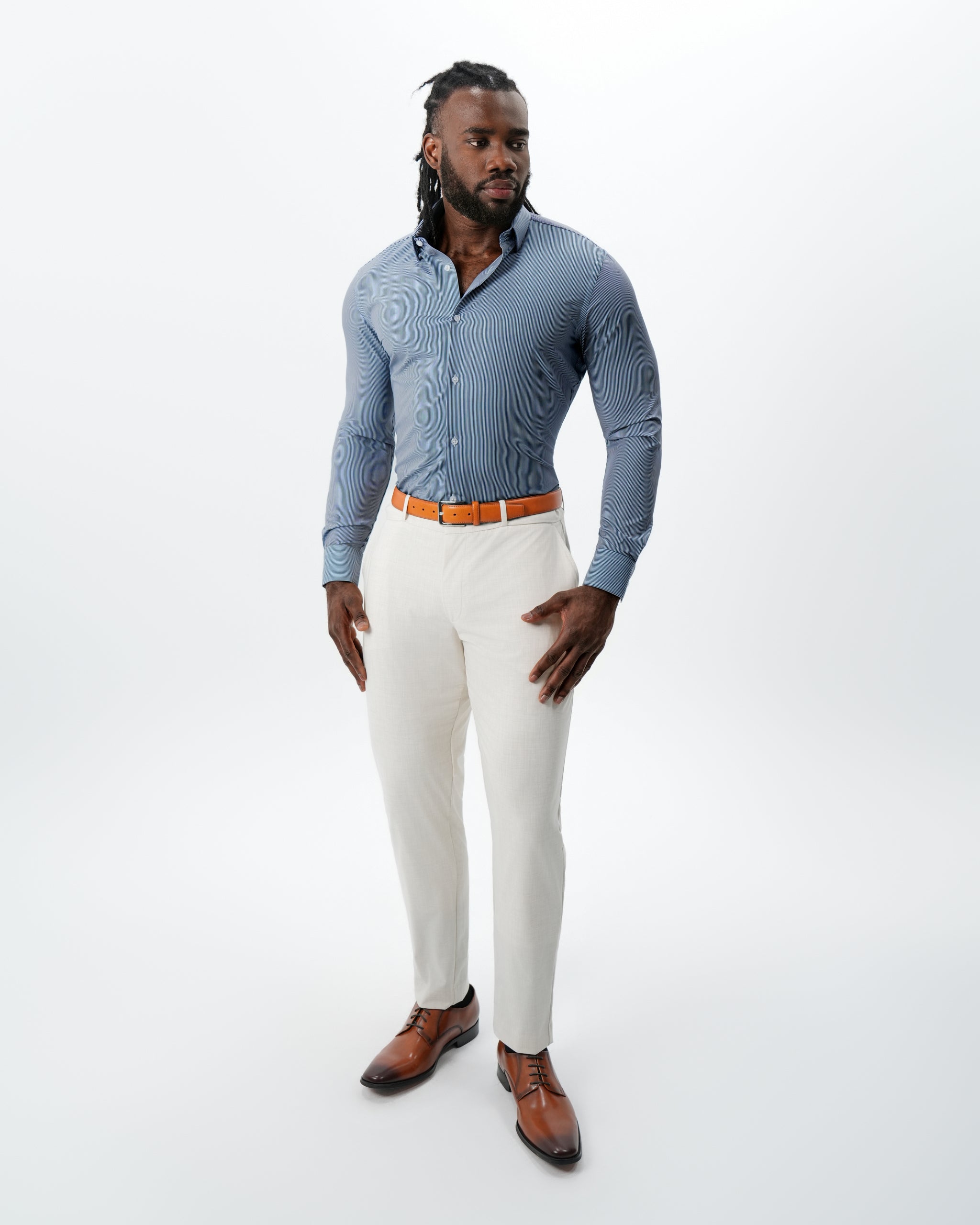 "The Hugo" Navy Pinstripe