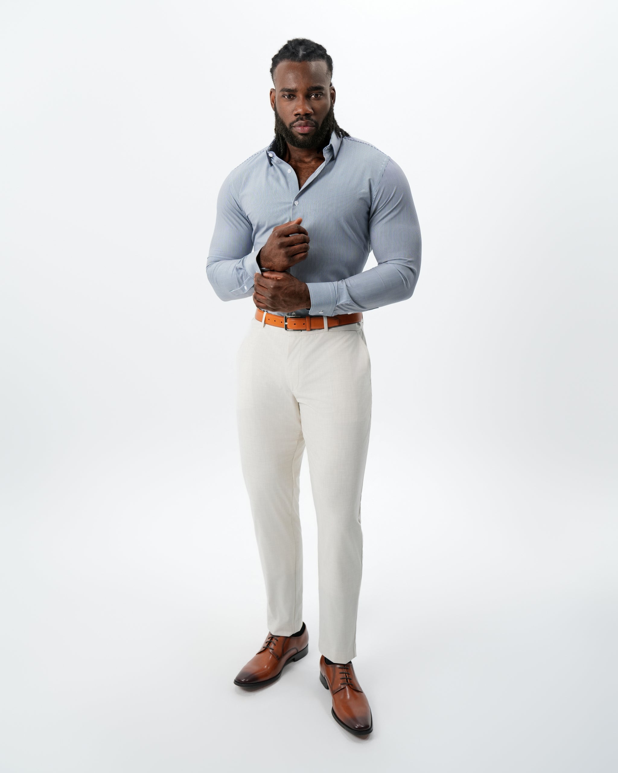 "The Hugo" Navy Pinstripe