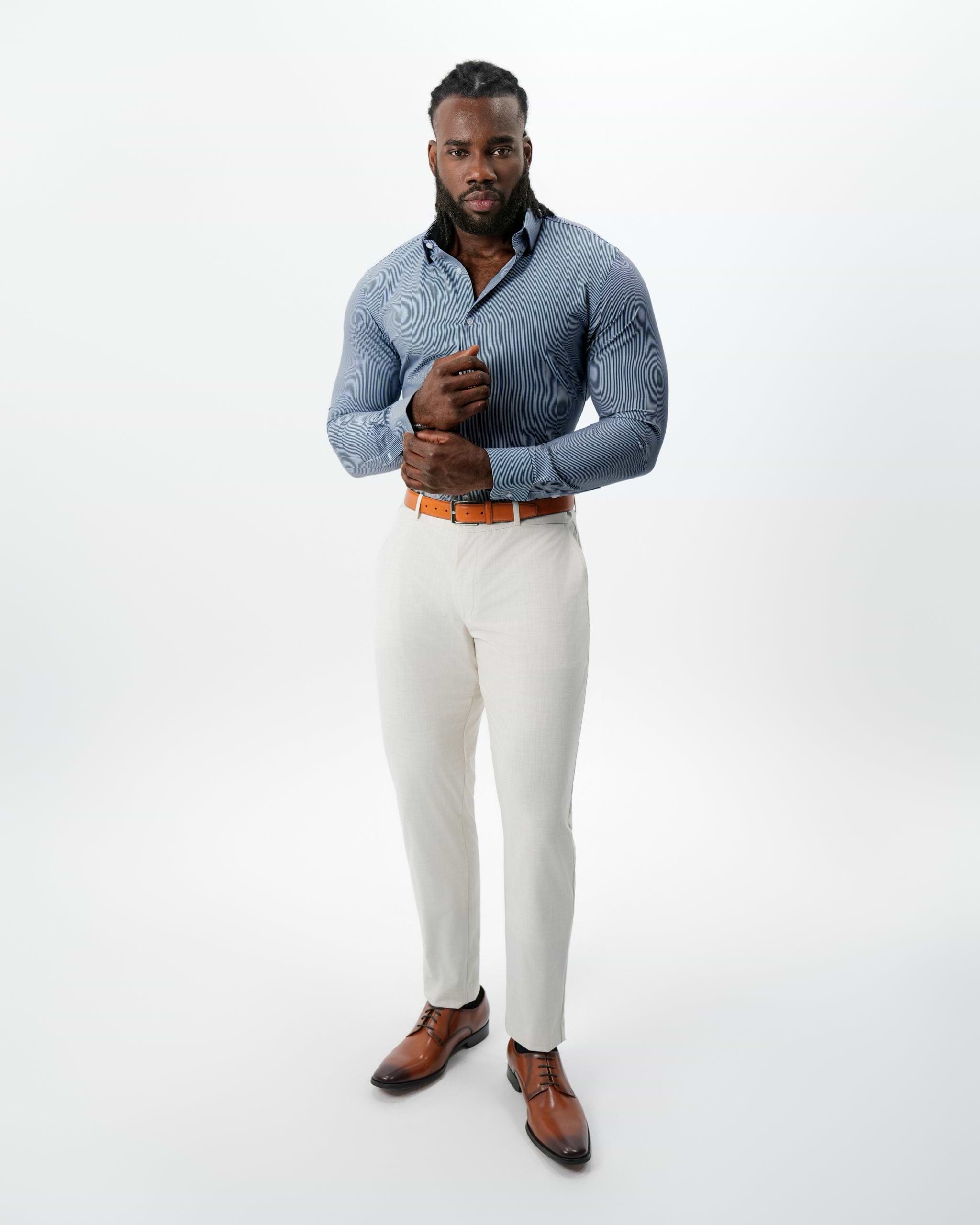 "The Hugo" Navy Pinstripe