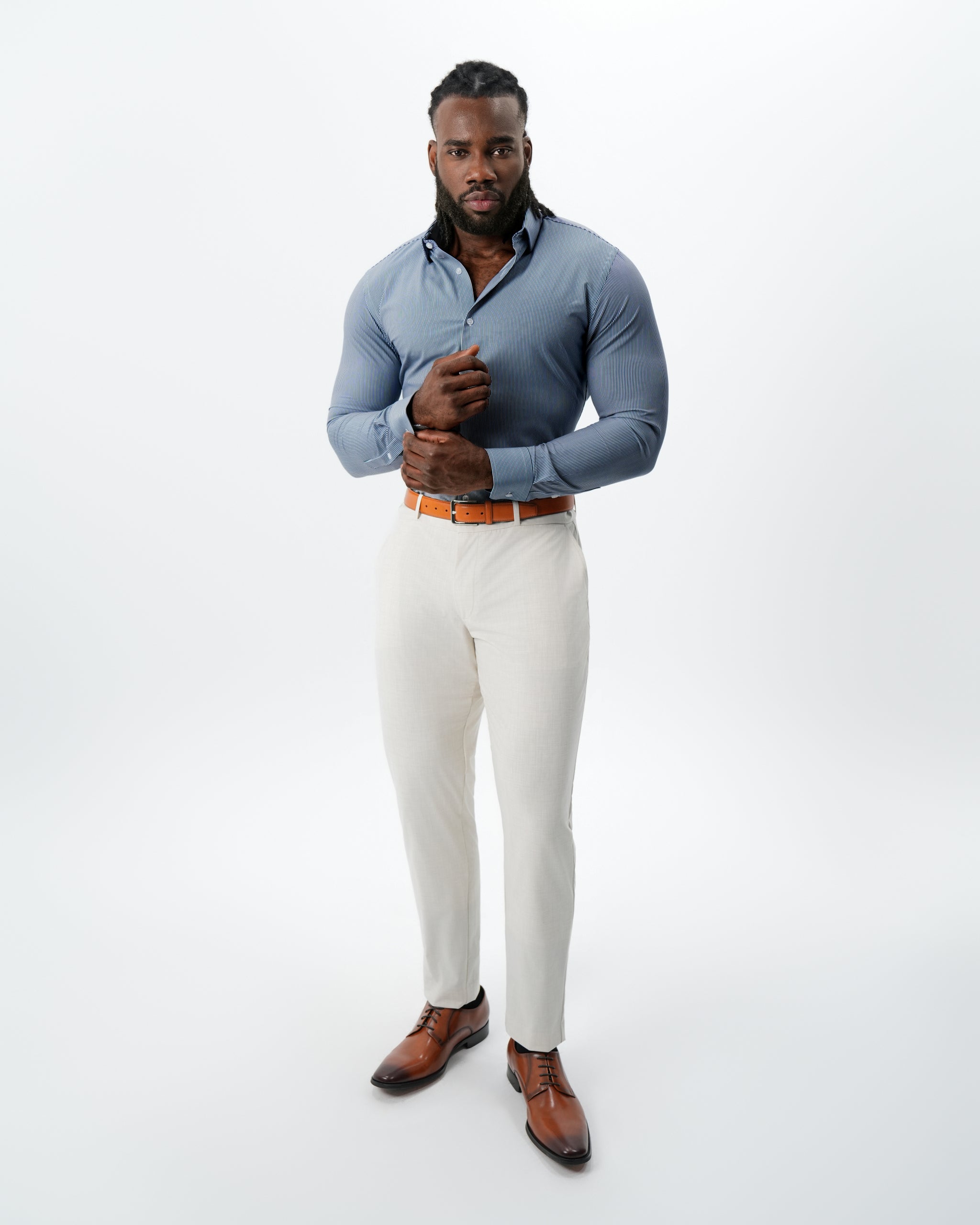 "The Hugo" Navy Pinstripe