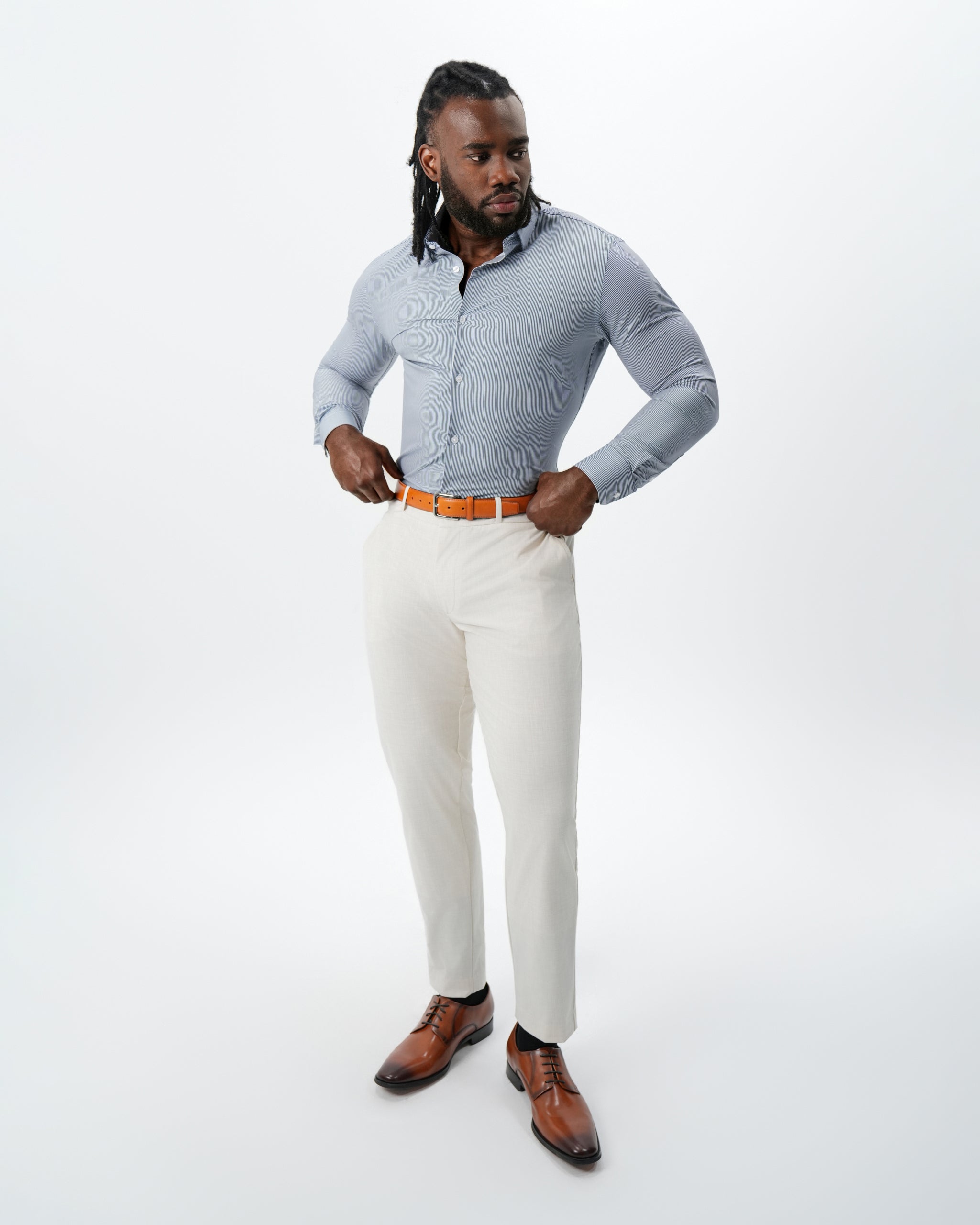 "The Hugo" Navy Pinstripe