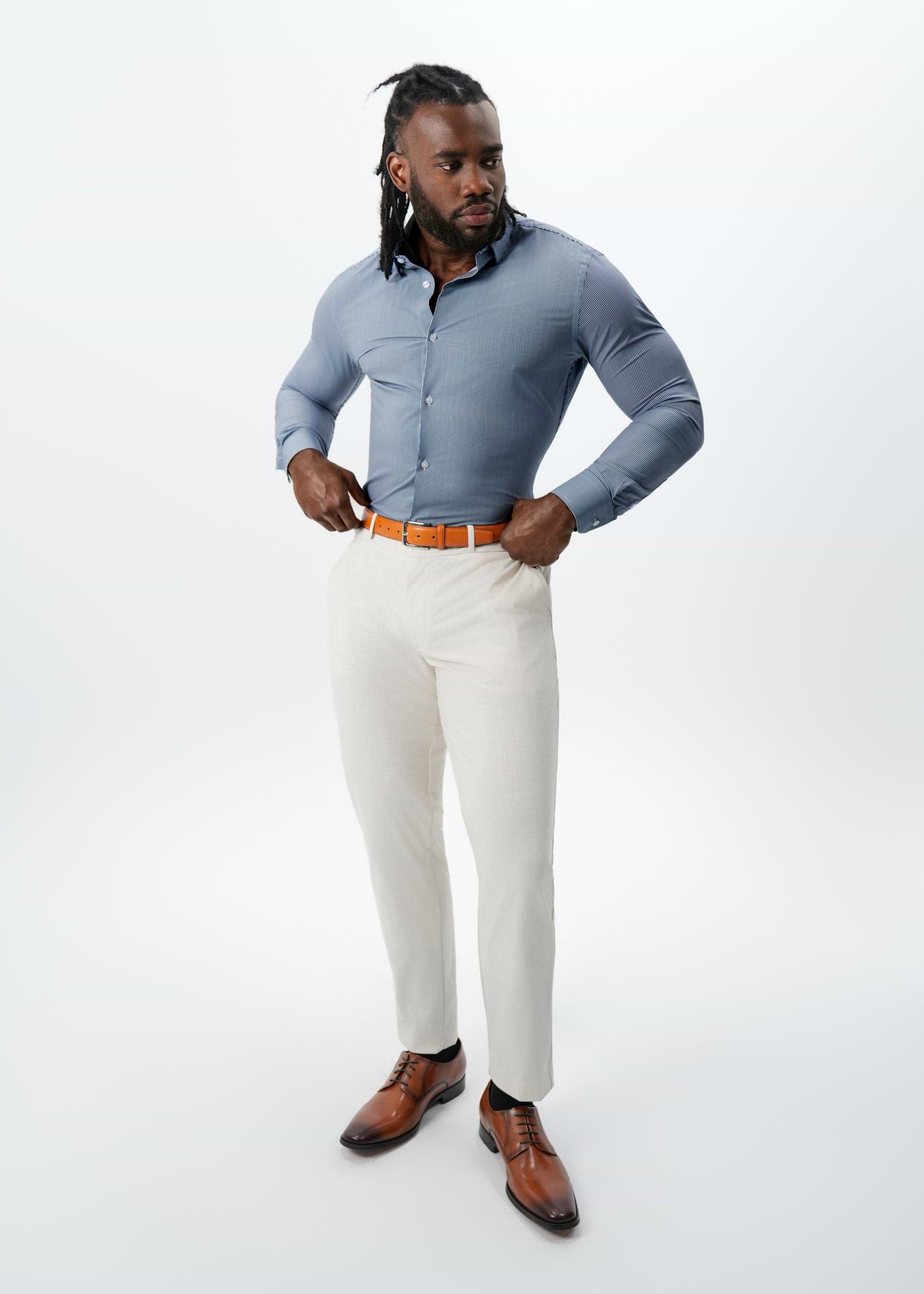 "The Hugo" Navy Pinstripe