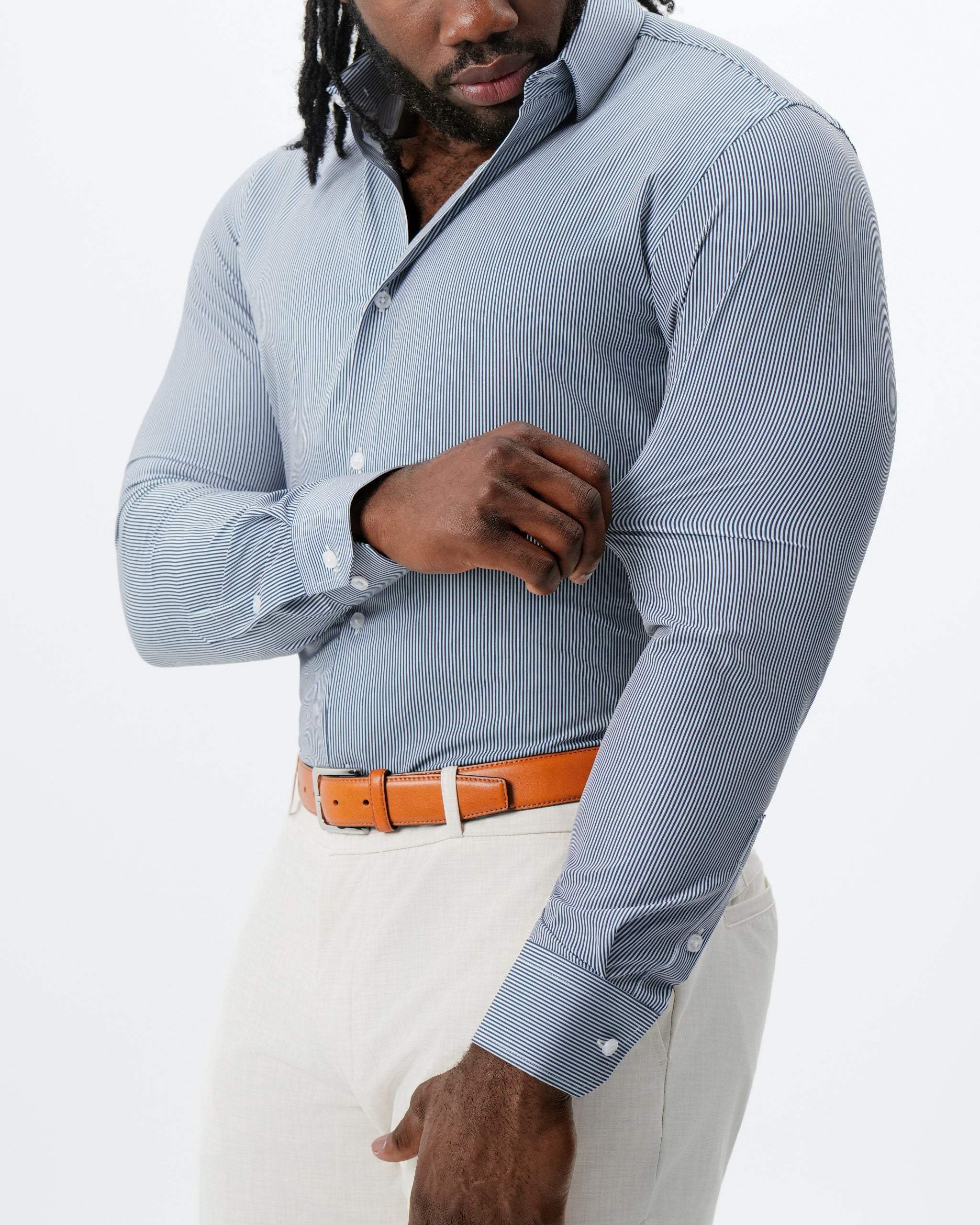 "The Hugo" Navy Pinstripe