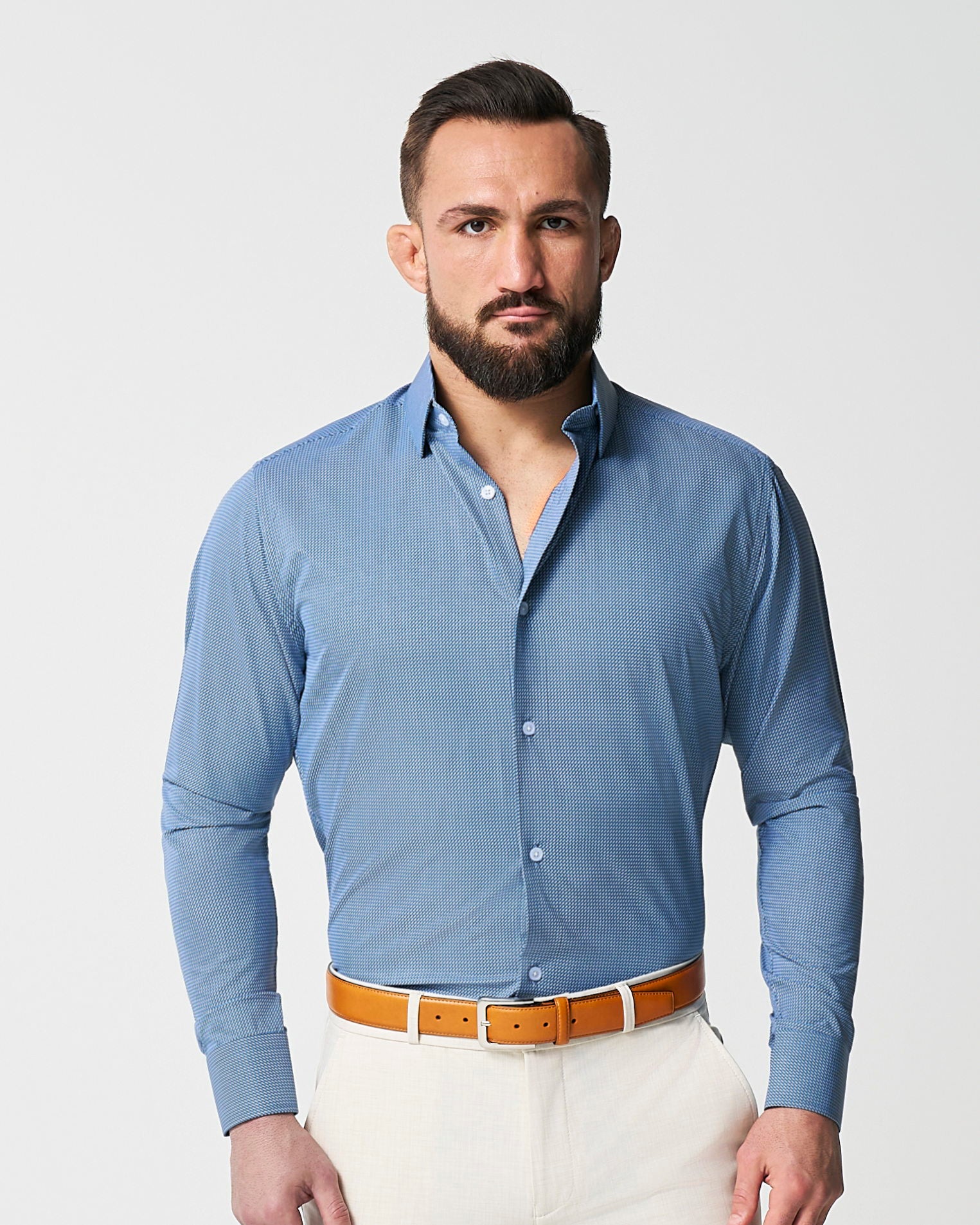 "The Lamar" Light Blue, Black & White Geo Weave