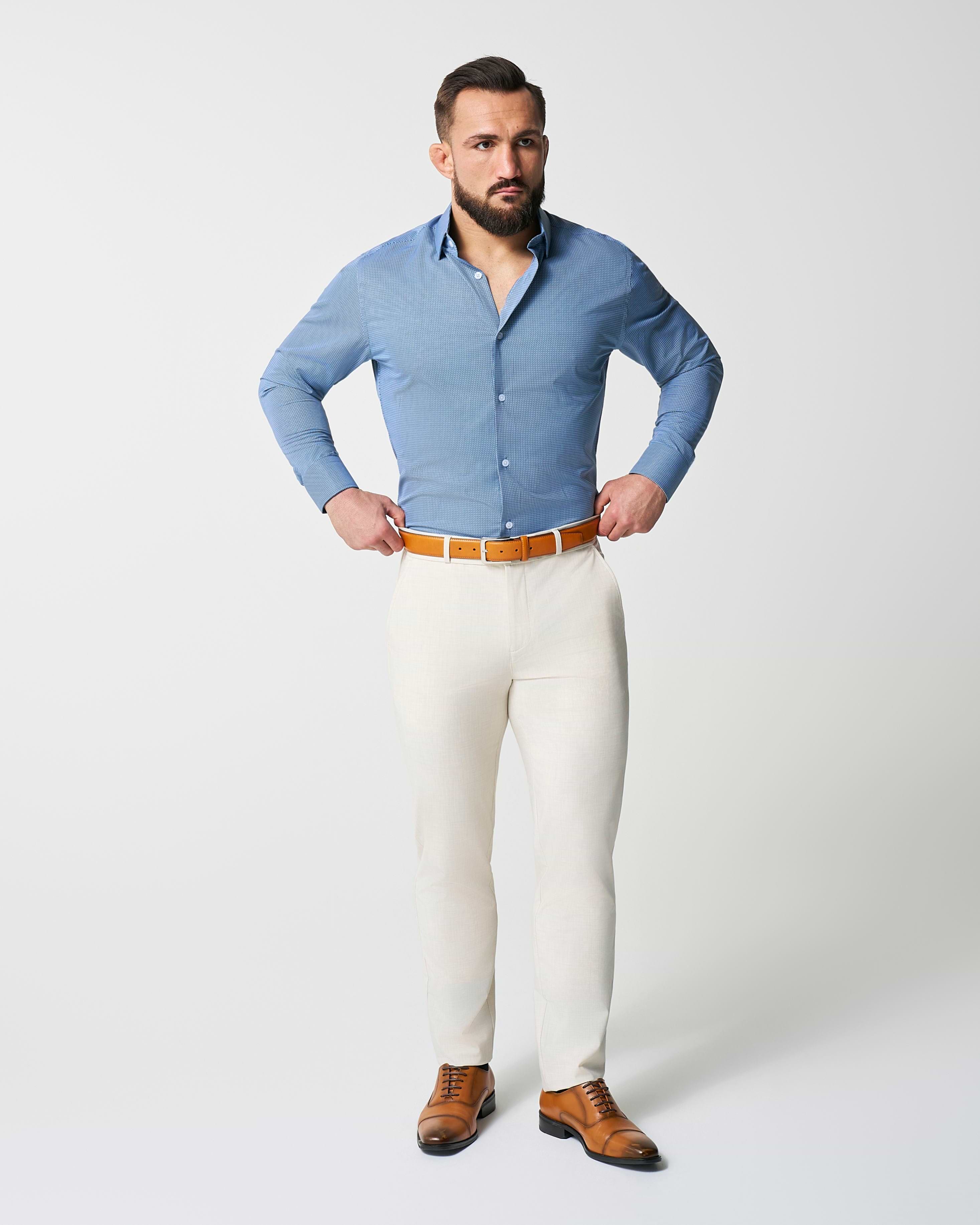 "The Lamar" Light Blue, Black & White Geo Weave