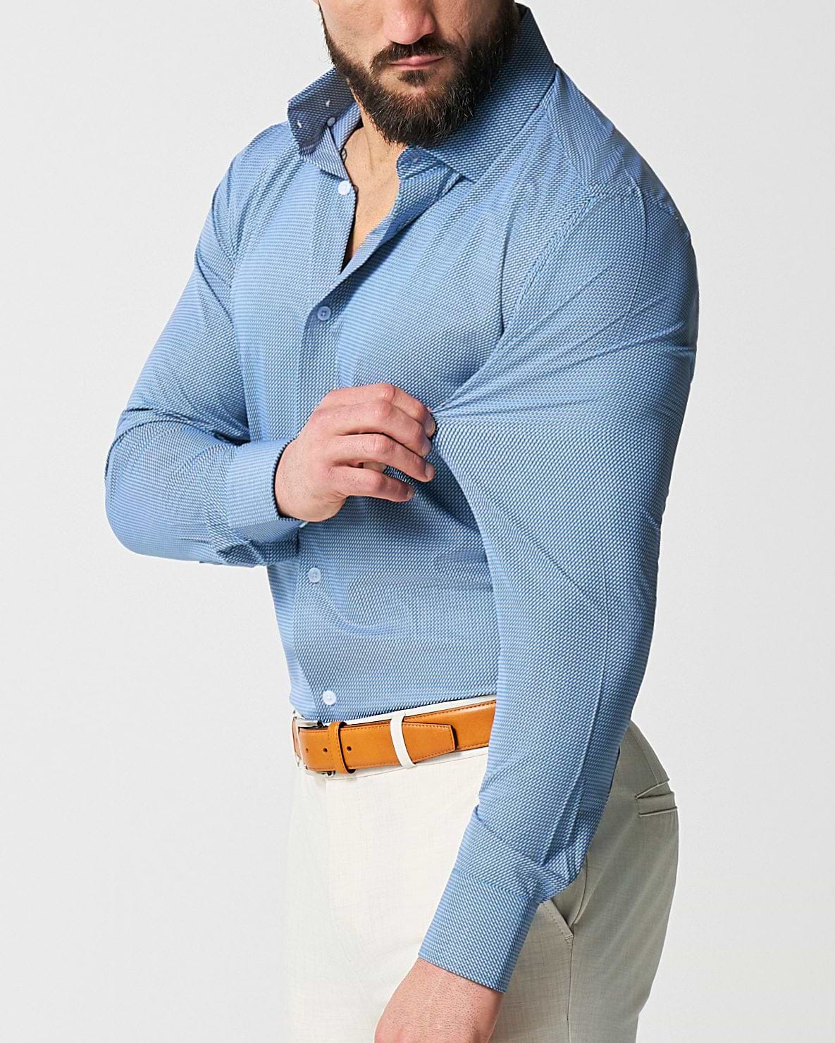 "The Lamar" Light Blue, Black & White Geo Weave