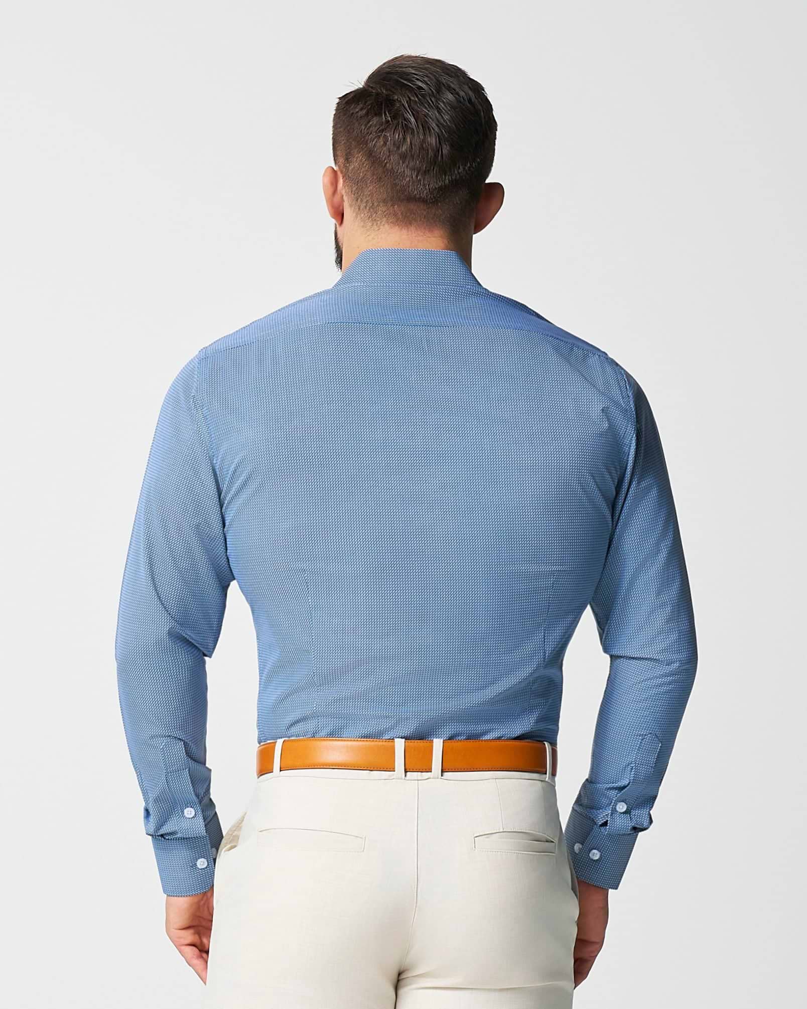 "The Lamar" Light Blue, Black & White Geo Weave