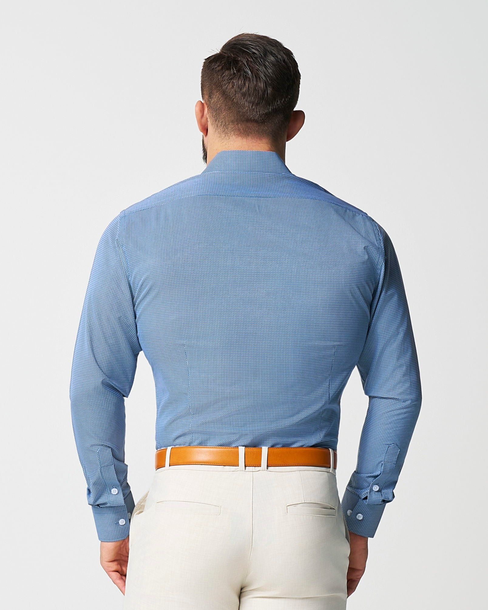 "The Lamar" Light Blue, Black & White Geo Weave