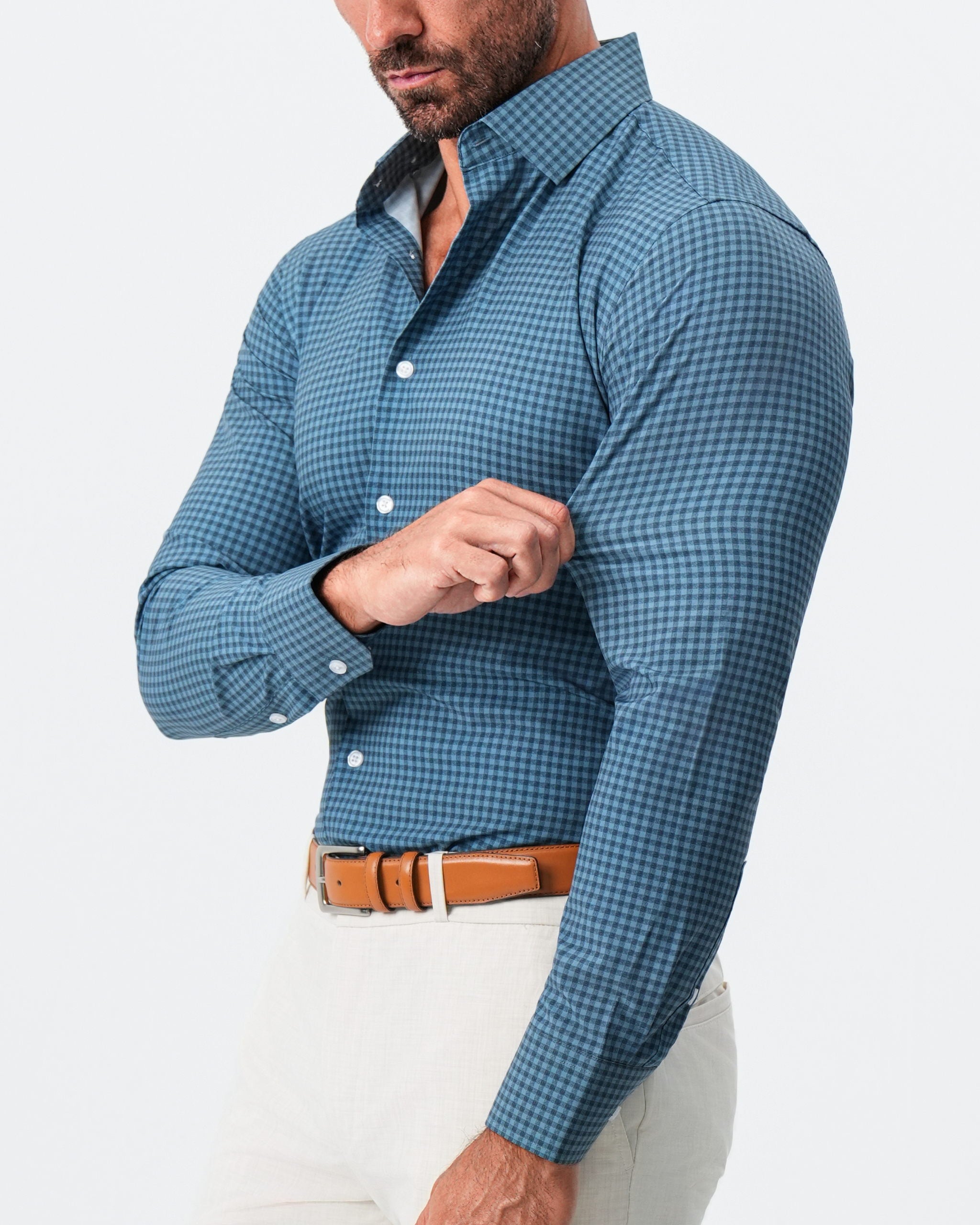 "The Montgomery" Teal & Navy Gingham