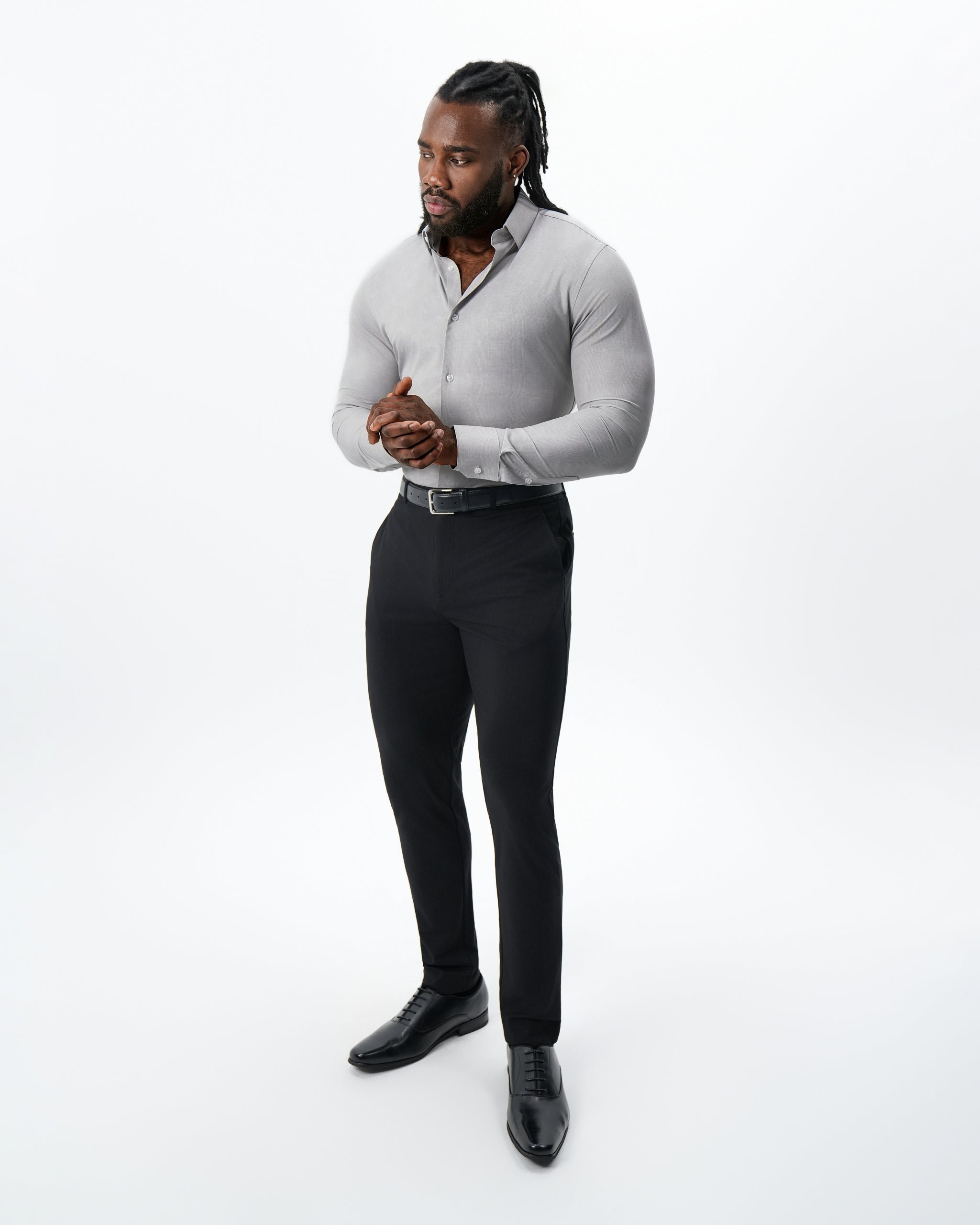 ''The Murray'' Heathered Light Grey Plaid