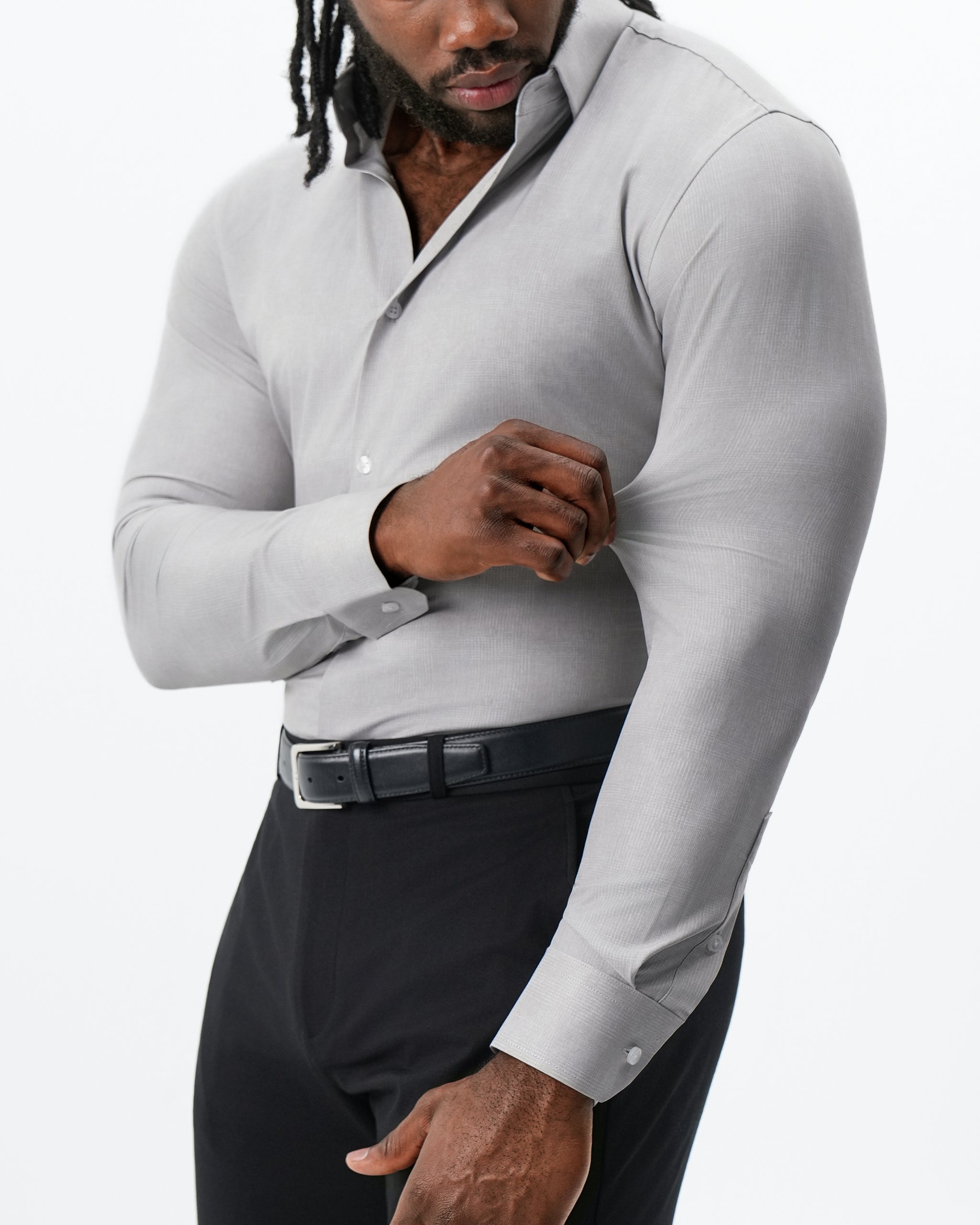 ''The Murray'' Heathered Light Grey Plaid