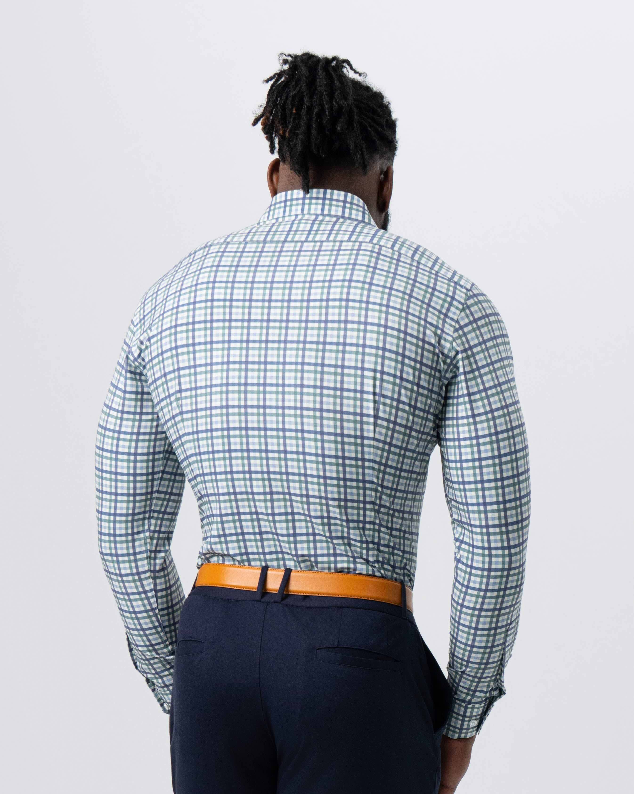 "The Parker" Navy, Light Blue and Pine Green Gingham