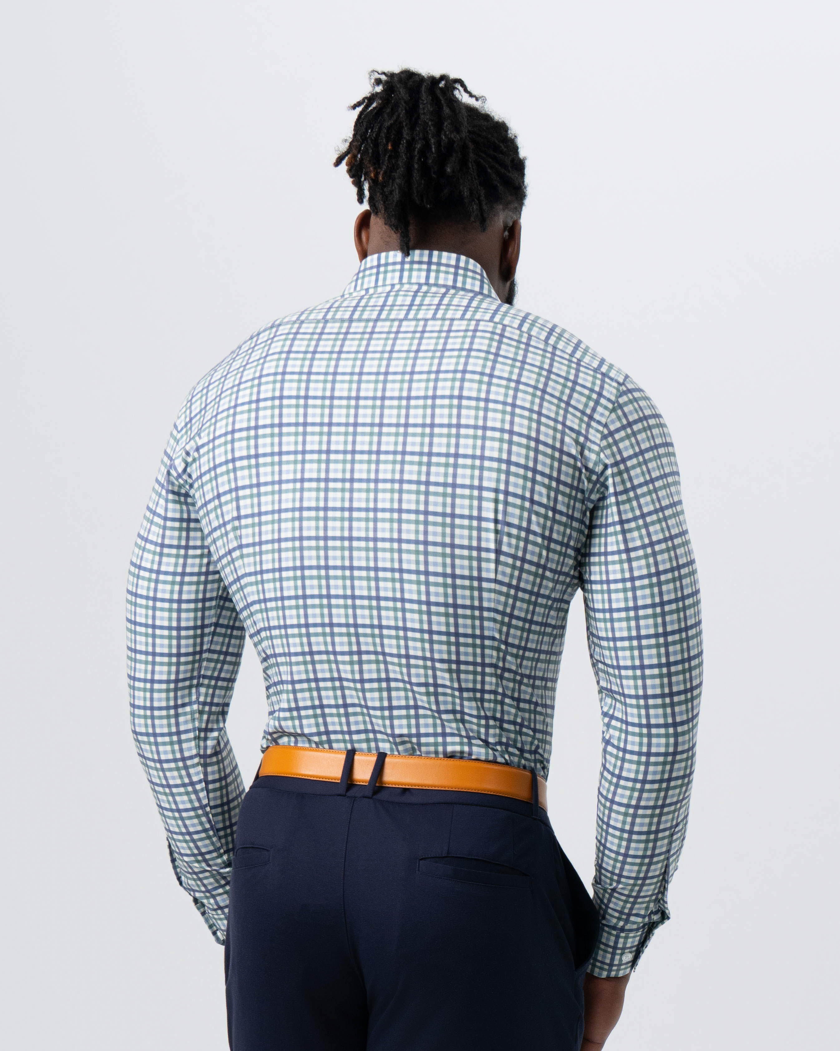 "The Parker" Navy, Light Blue and Pine Green Gingham