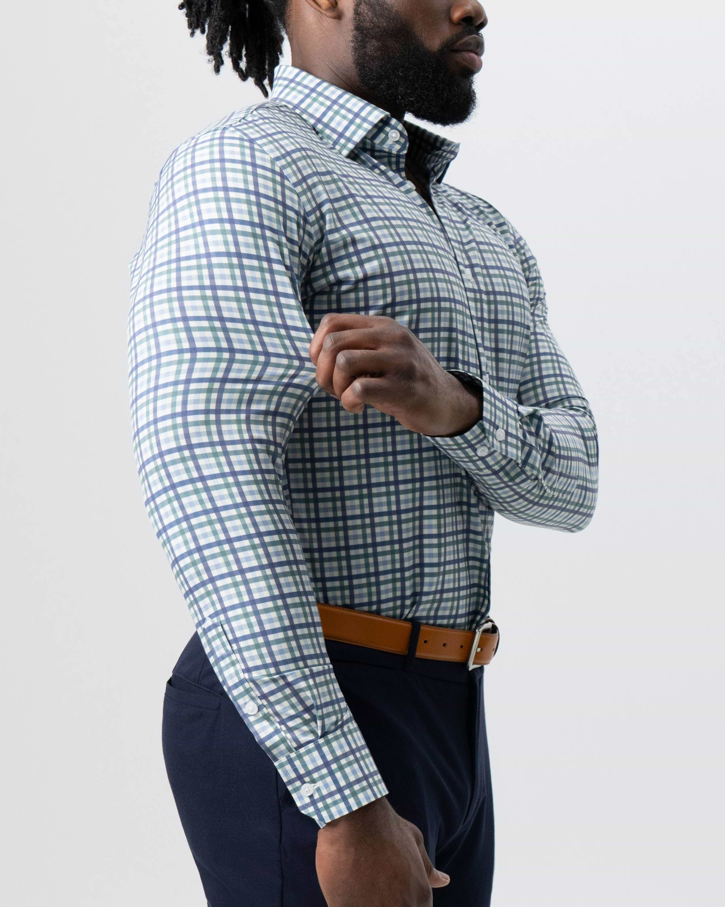 "The Parker" Navy, Light Blue and Pine Green Gingham