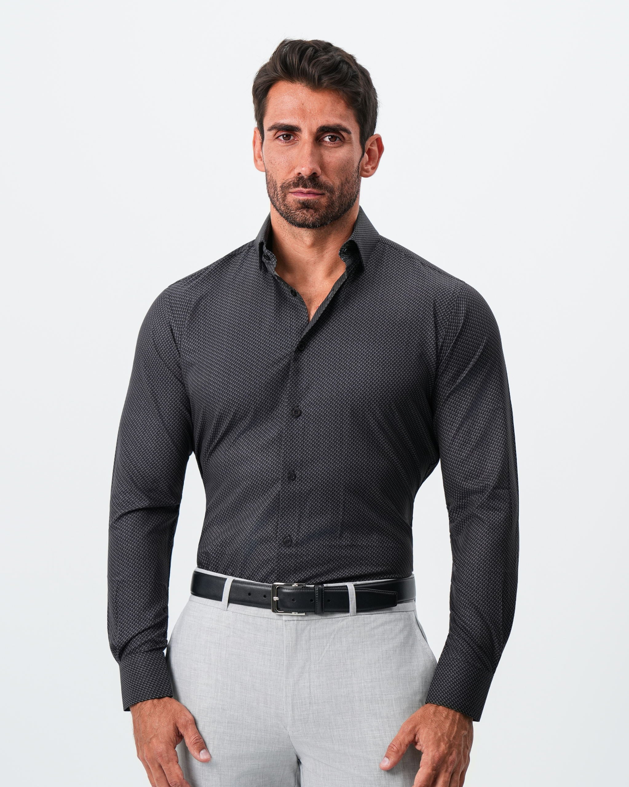 "The Prescott" Abstract Black and Grey Houndstooth