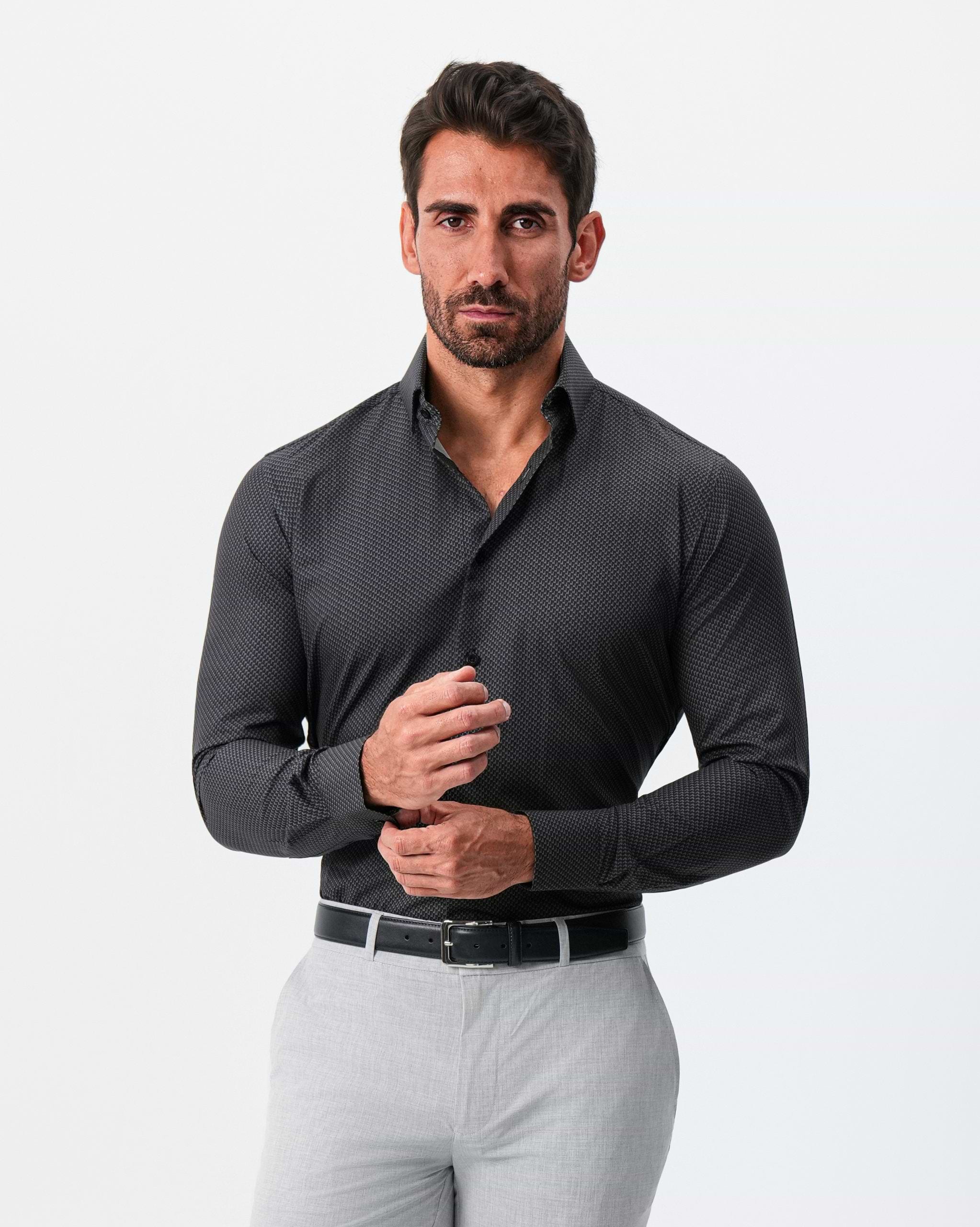 "The Prescott" Abstract Black and Grey Houndstooth