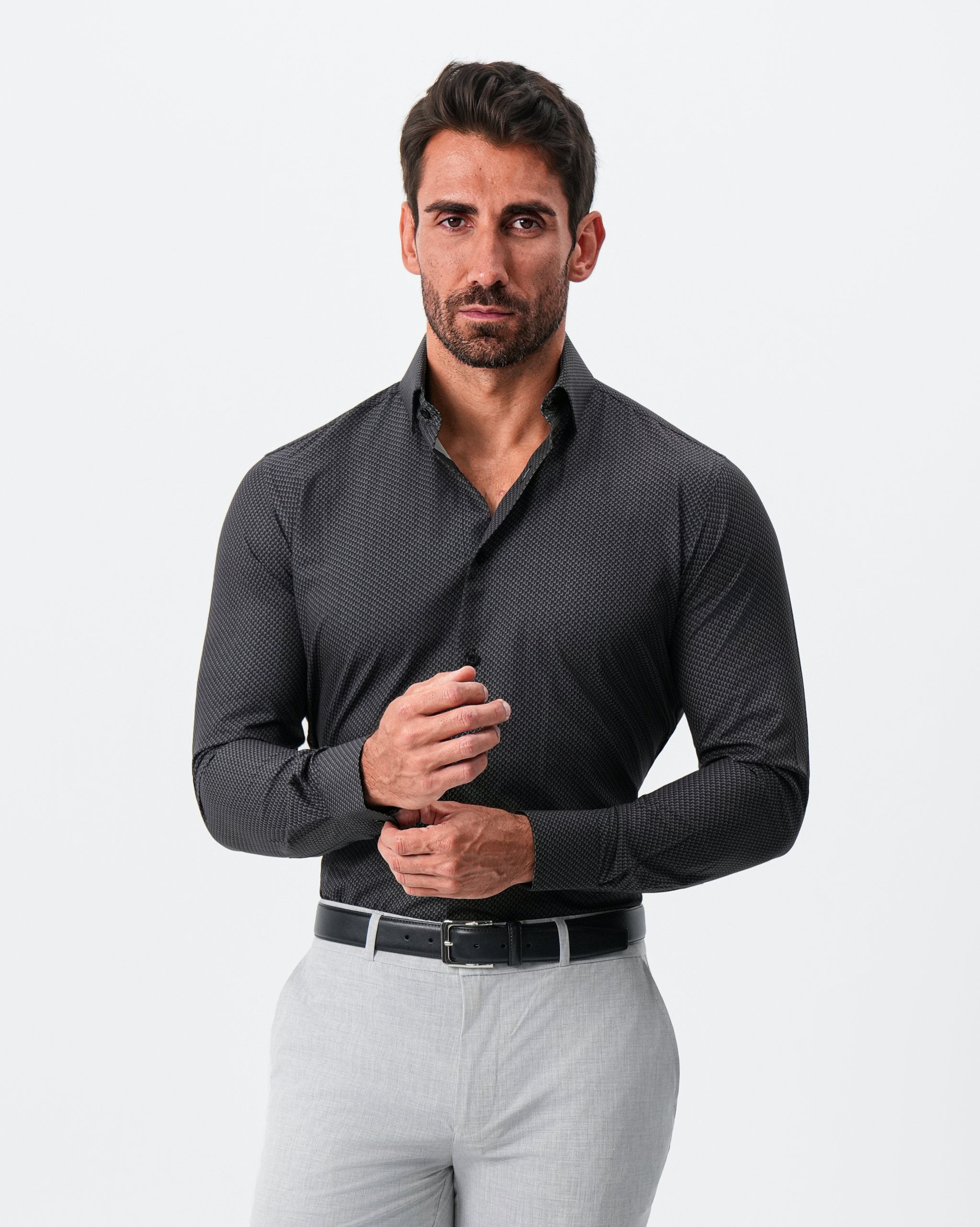 "The Prescott" Abstract Black and Grey Houndstooth