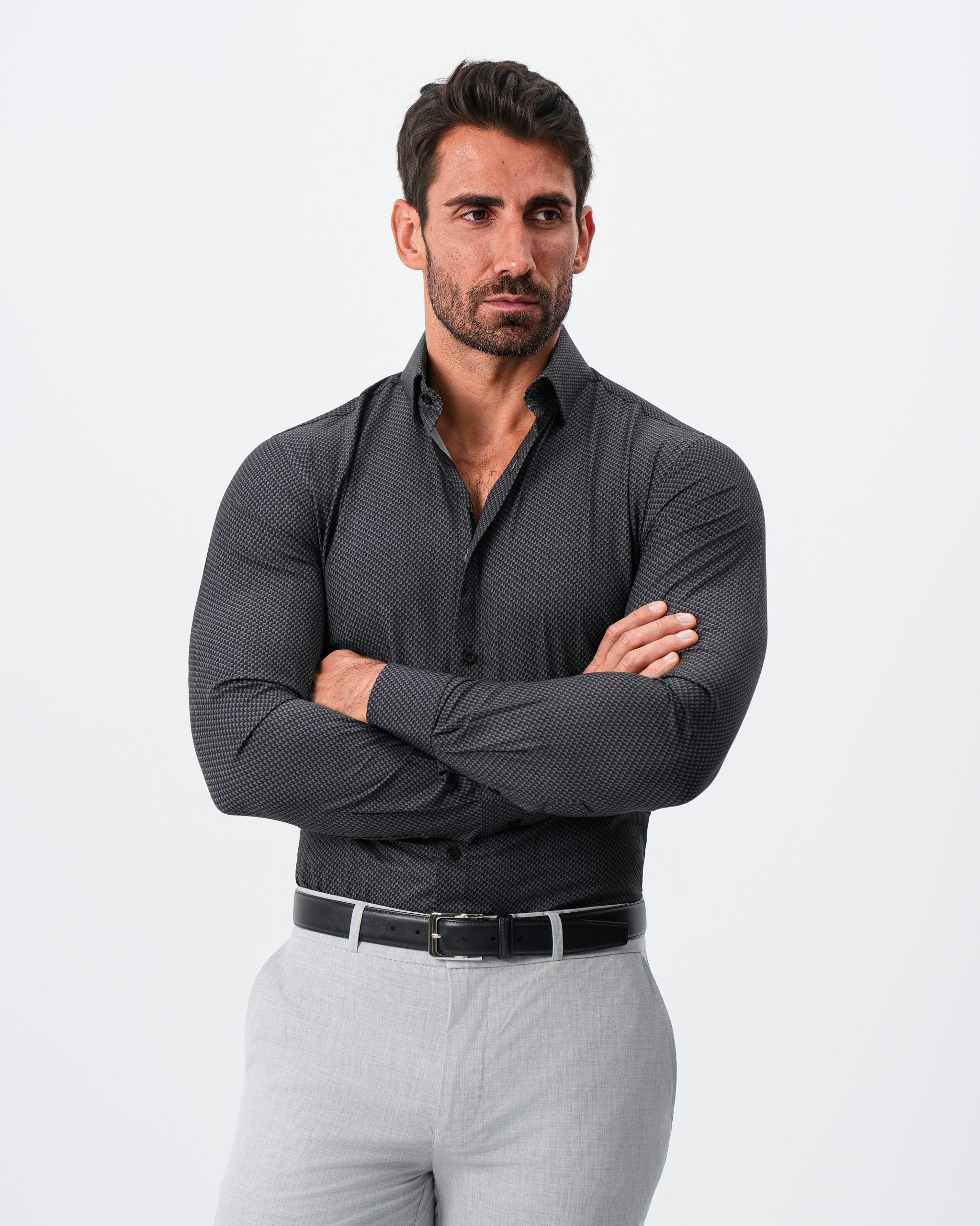 "The Prescott" Abstract Black and Grey Houndstooth