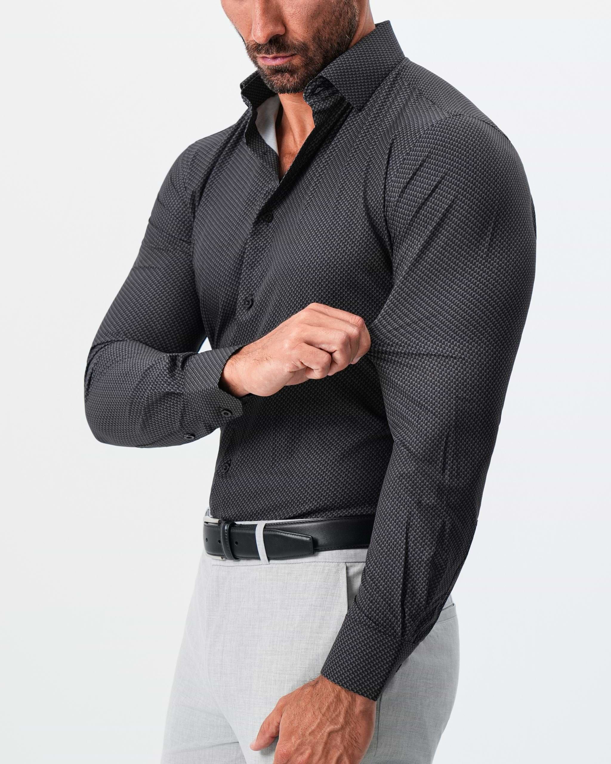 "The Prescott" Abstract Black and Grey Houndstooth