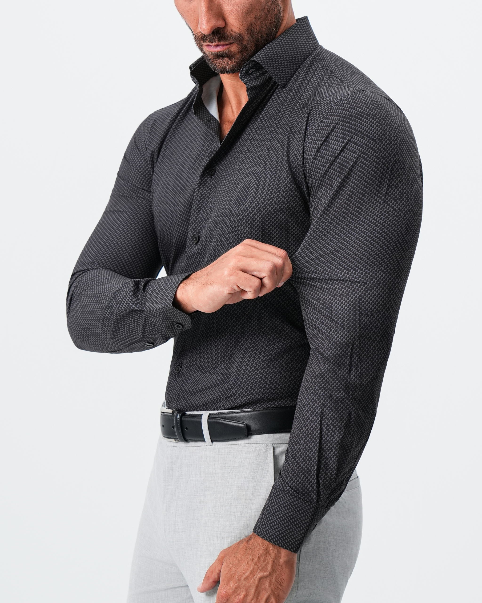 "The Prescott" Abstract Black and Grey Houndstooth