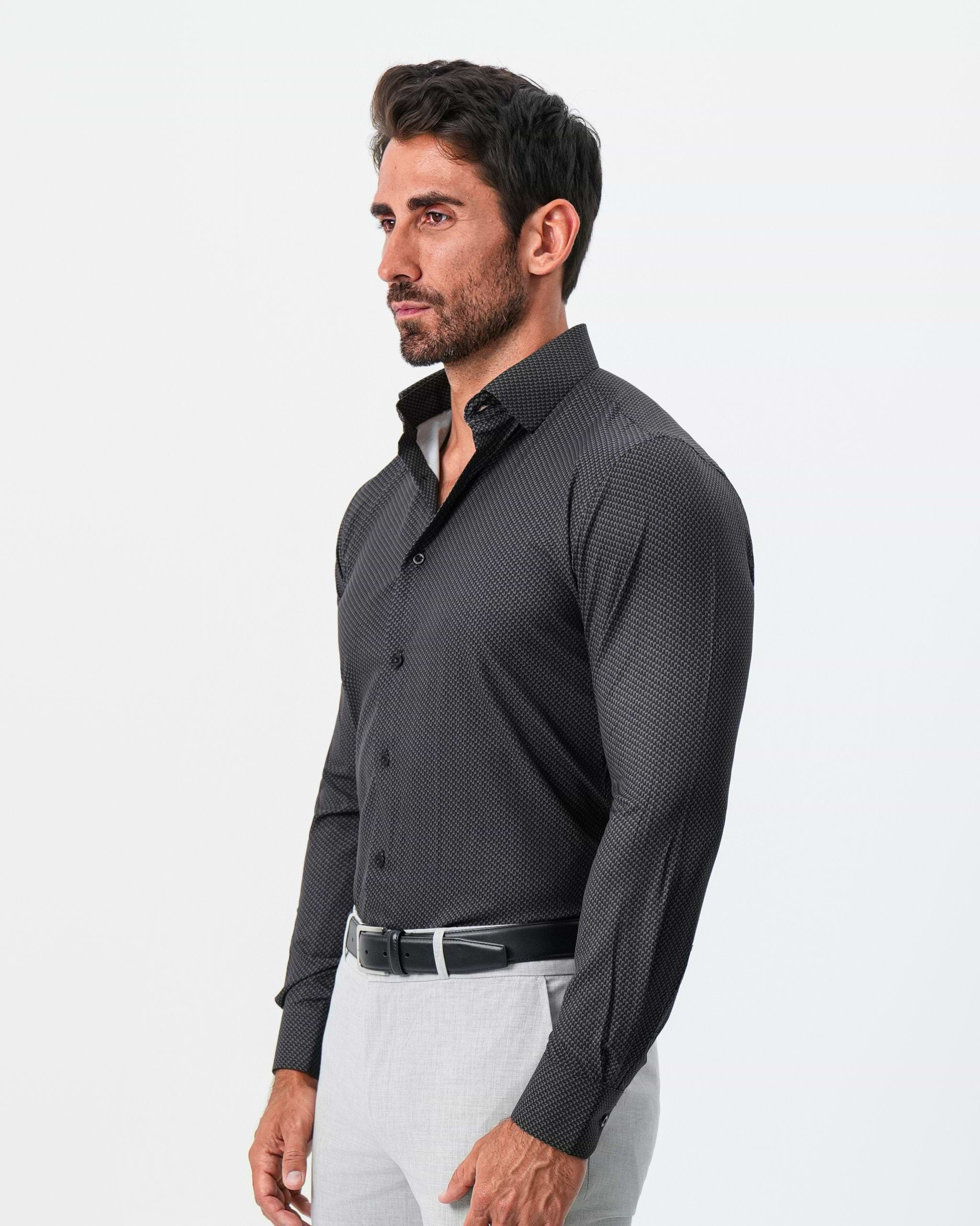 "The Prescott" Abstract Black and Grey Houndstooth