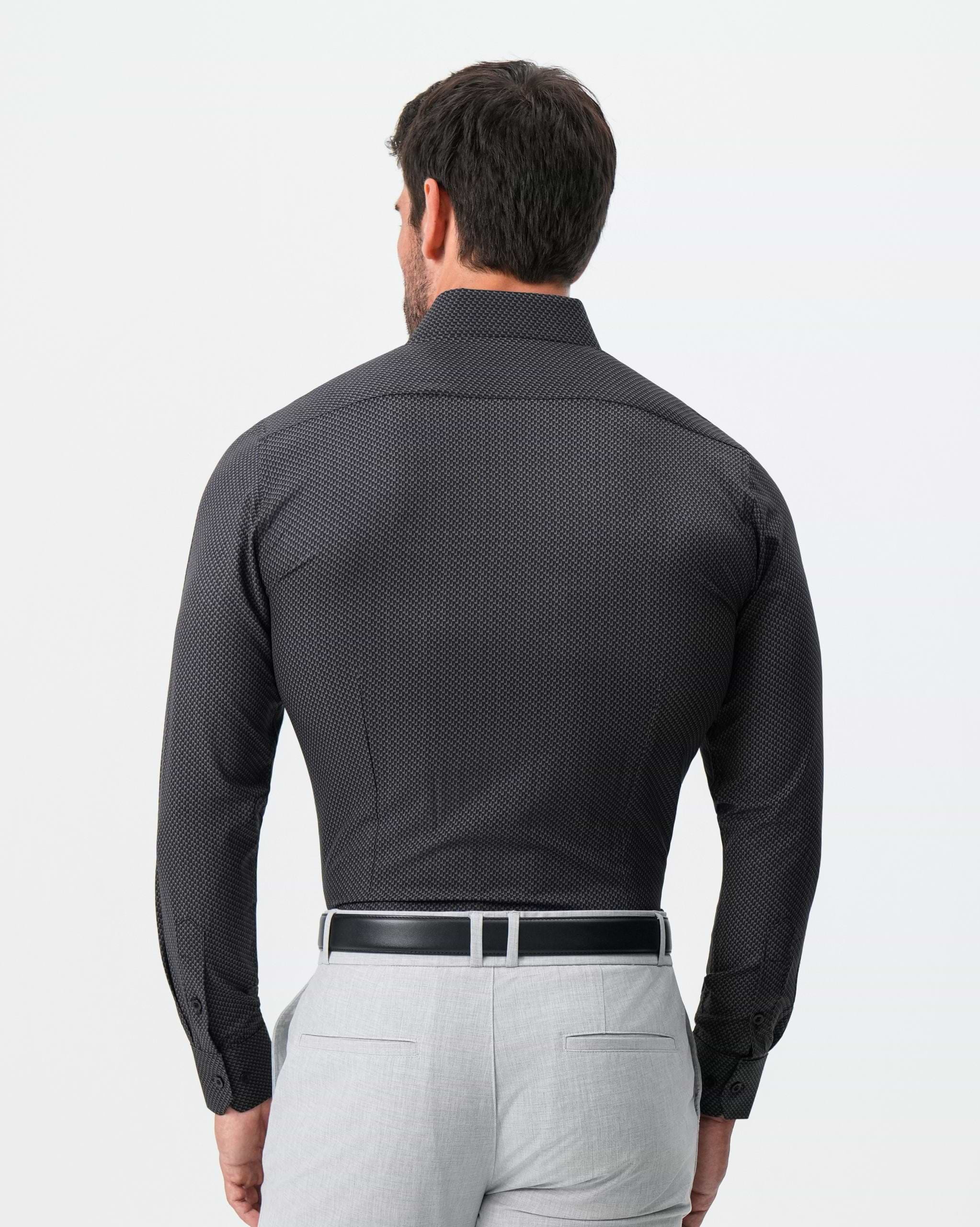 "The Prescott" Abstract Black and Grey Houndstooth