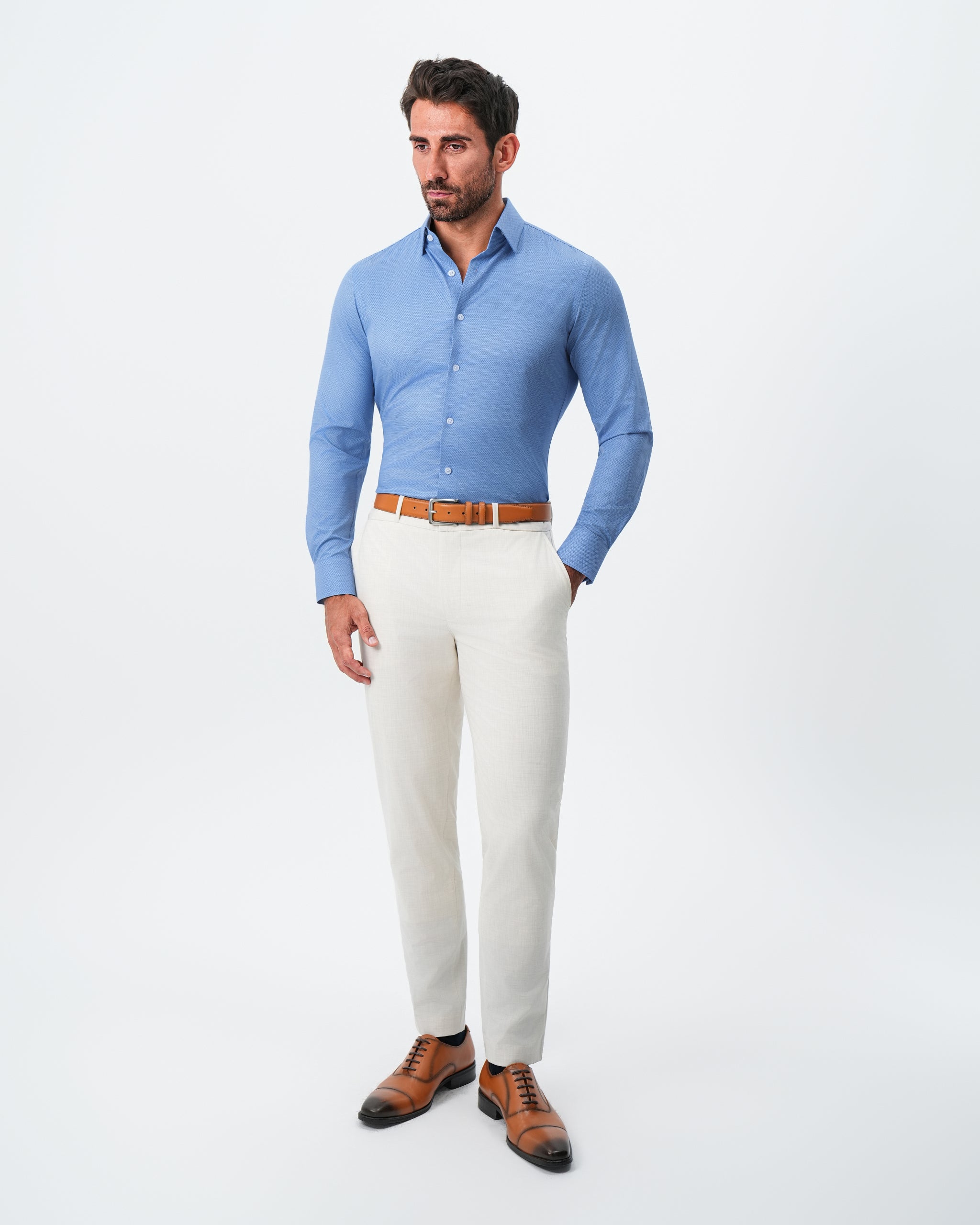 ''The Robin'' Light Blue Mini Diamond Jacquard
