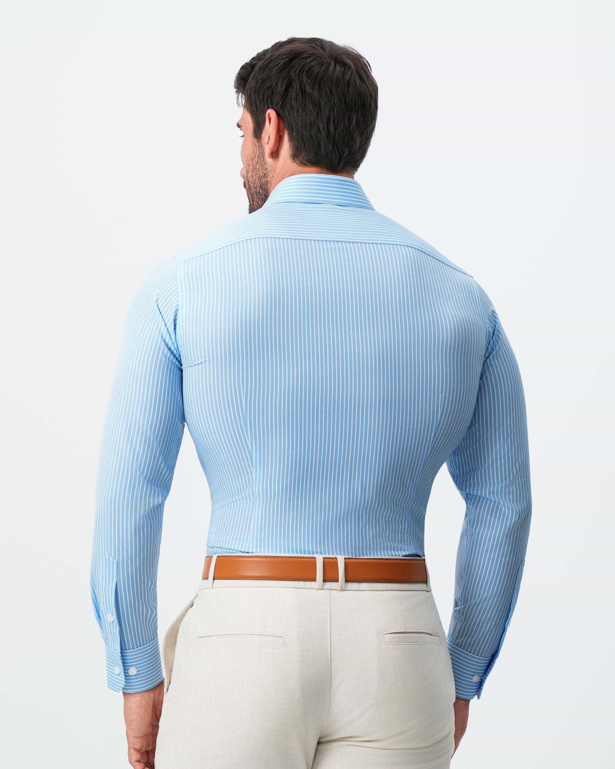 "The Rocky" Powder Blue with White Stripes