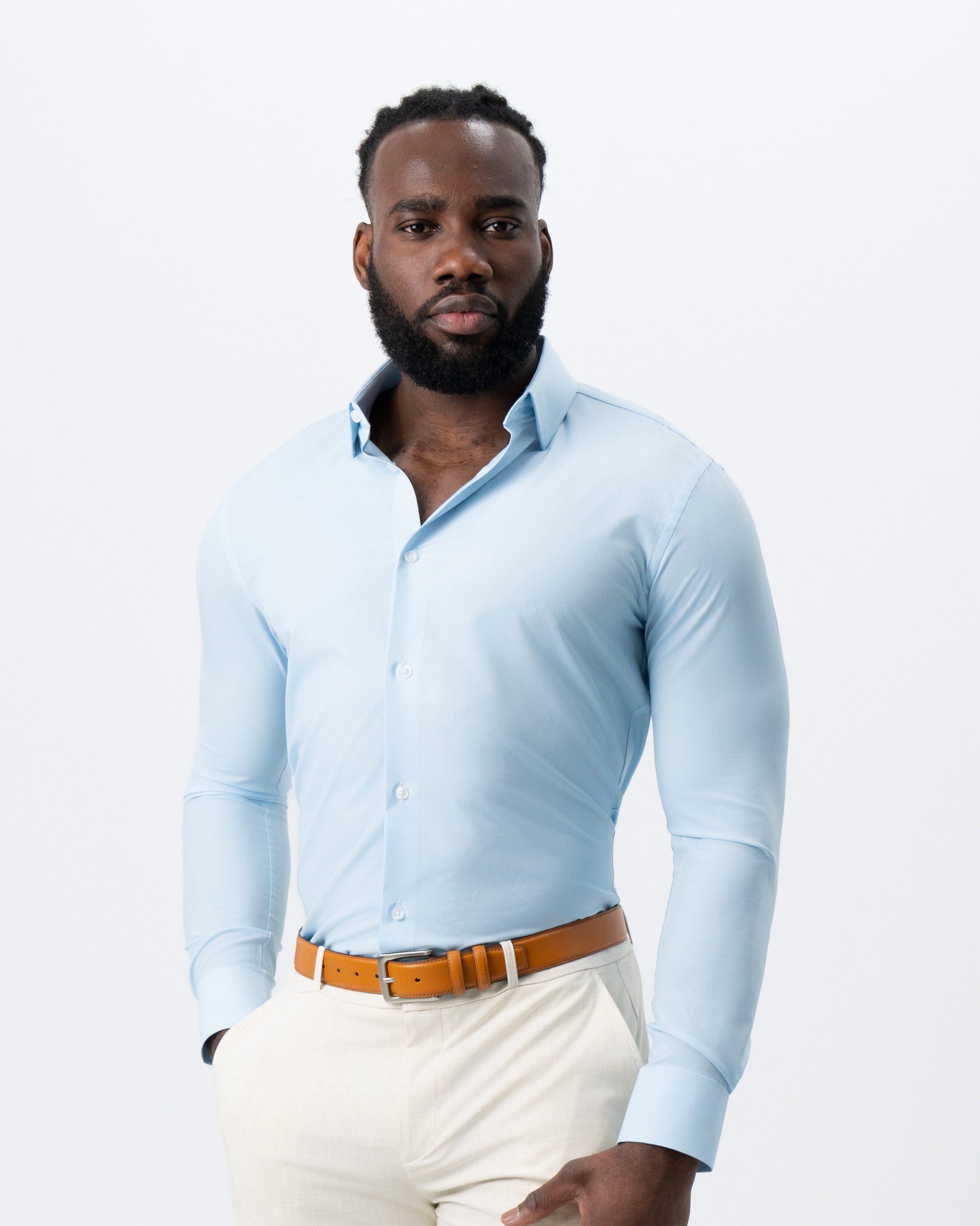 "The Stone" Light Blue Micro Diamond Geo Print