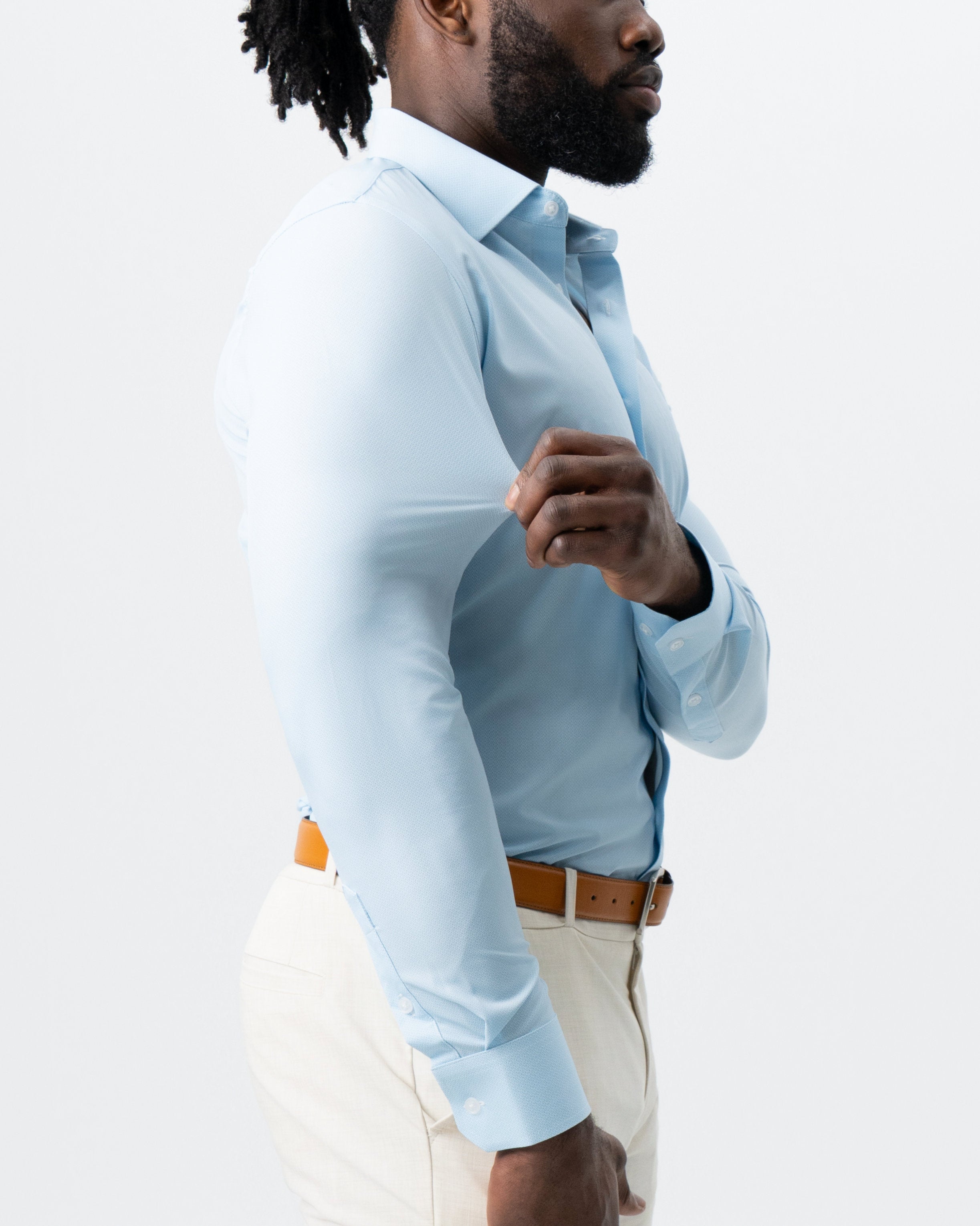 "The Stone" Light Blue Micro Diamond Geo Print