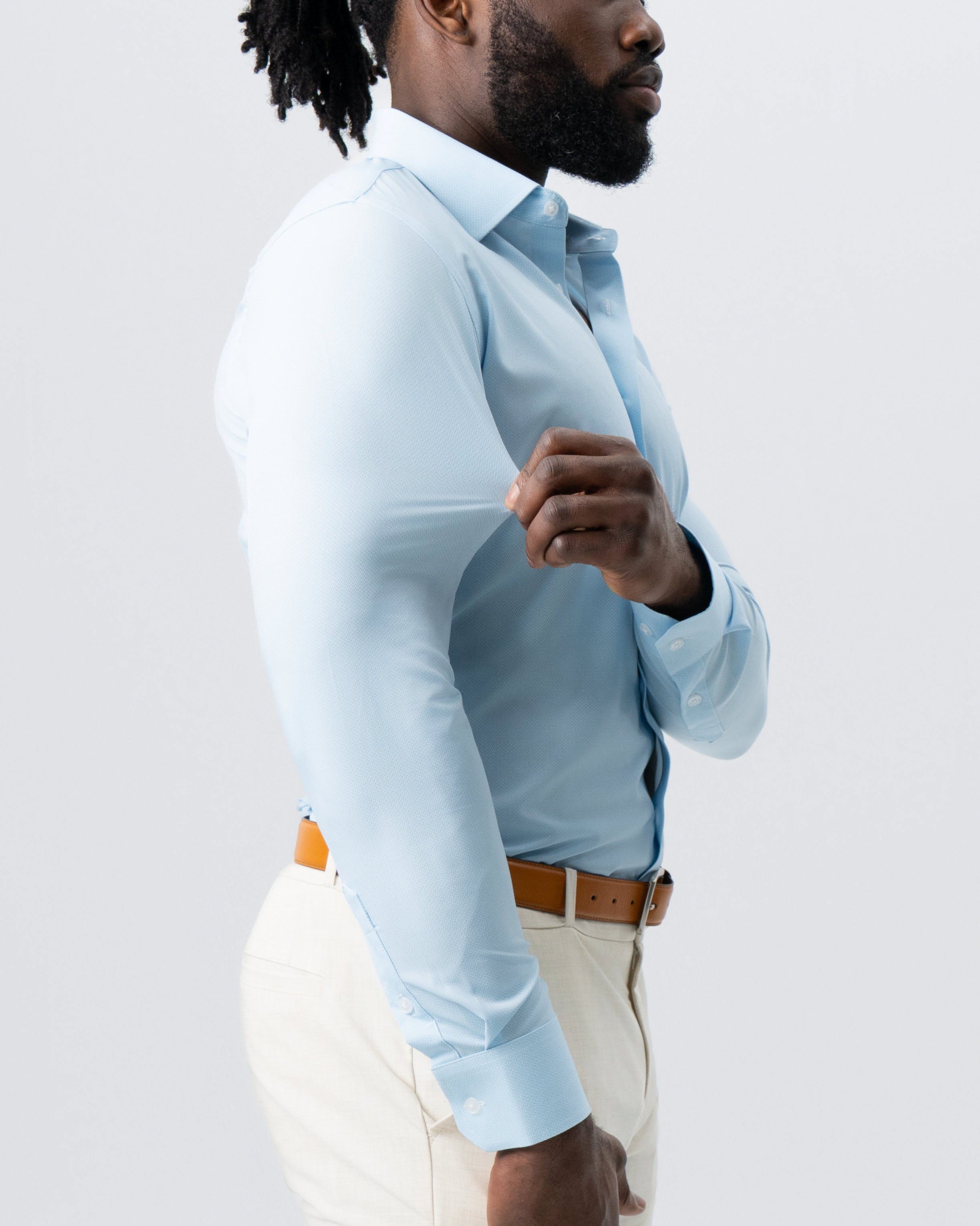 "The Stone" Light Blue Micro Diamond Geo Print