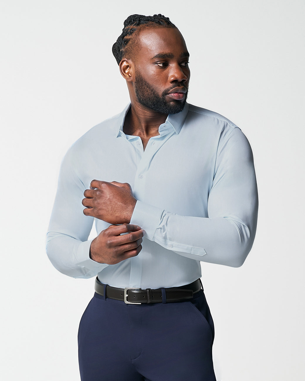 "The Belmont" Light Blue Pinstripe - Classic Fit