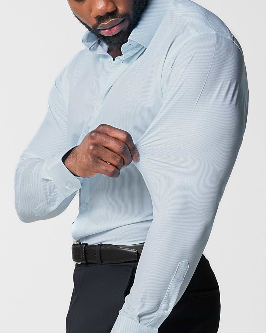 "The Belmont" Light Blue Pinstripe - Classic Fit