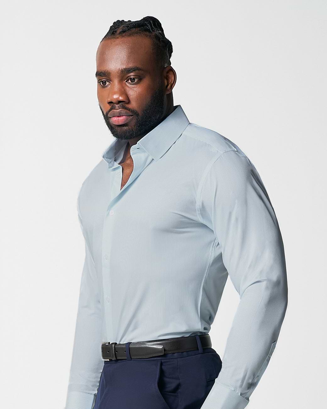 "The Belmont" Light Blue Pinstripe - Classic Fit