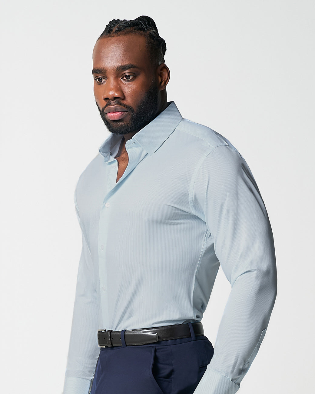 "The Belmont" Light Blue Pinstripe