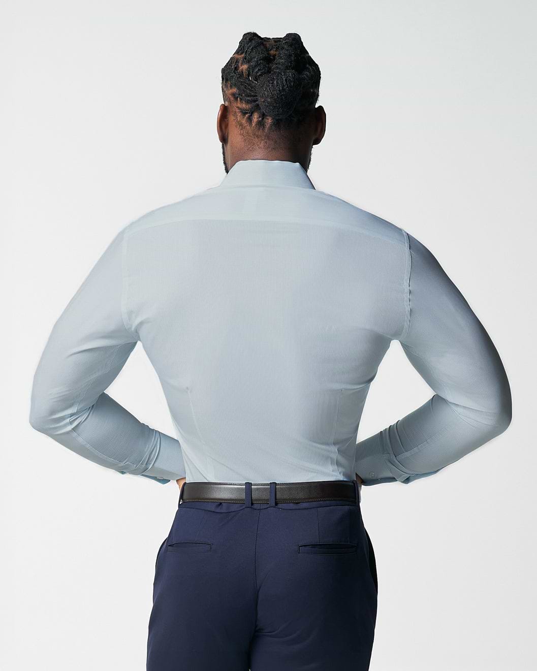 "The Belmont" Light Blue Pinstripe