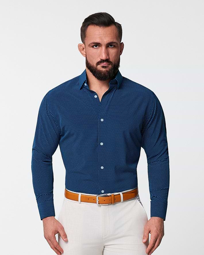 "The Boylston" Navy with White Polka Dots
