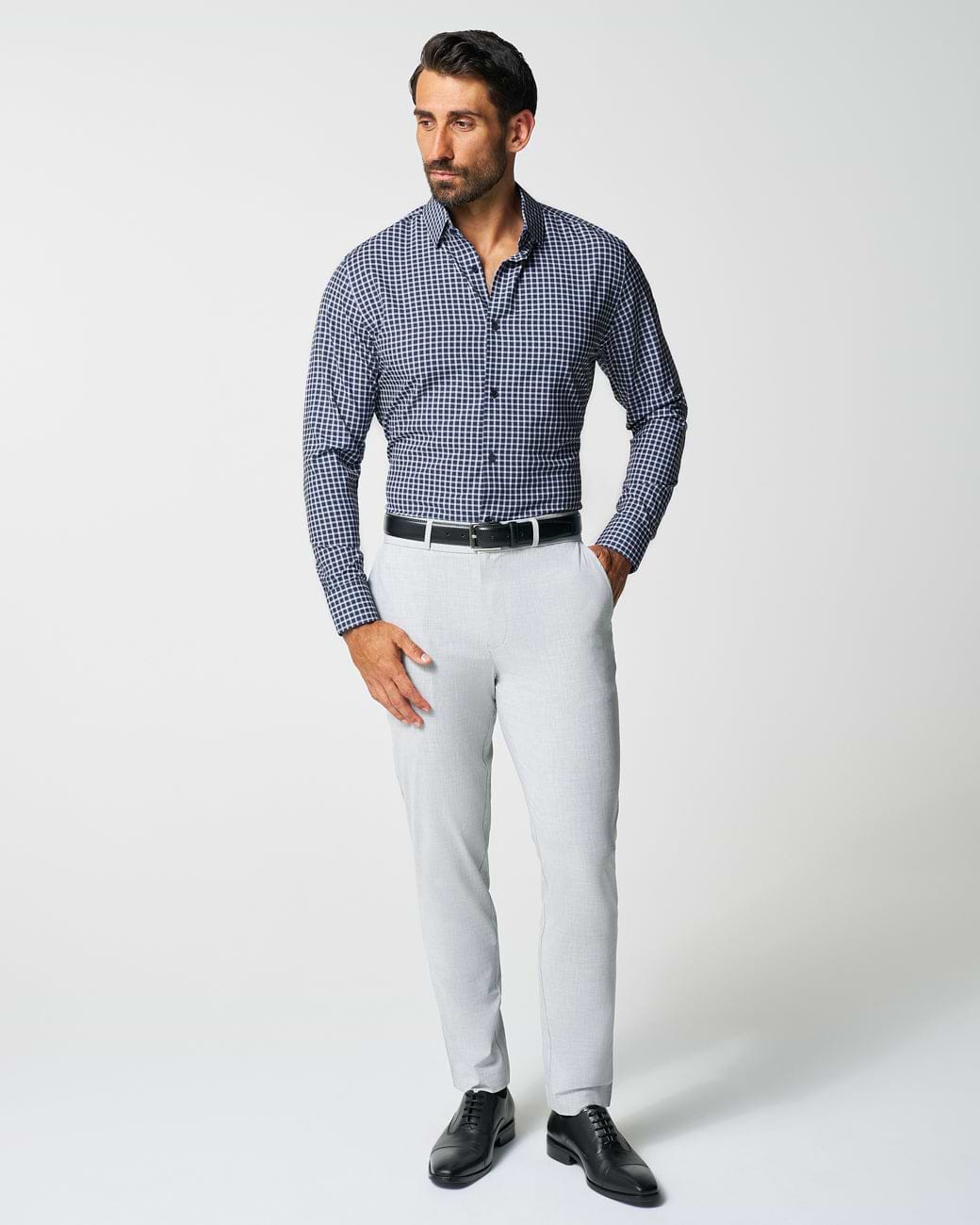 "The Callahan" Blue and White Mini Plaid