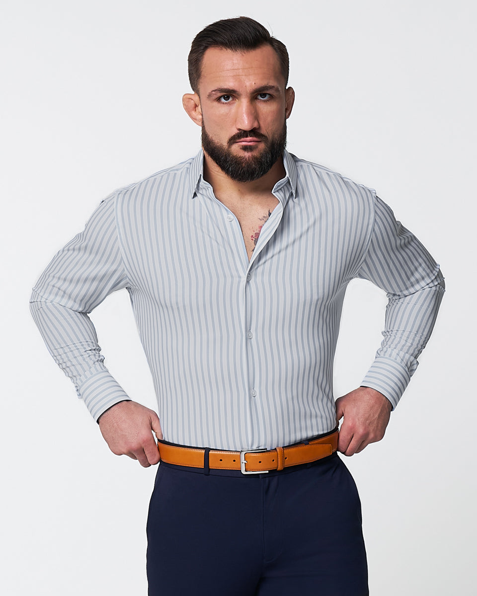 "The Francisco" Light Blue Mid-Stripe