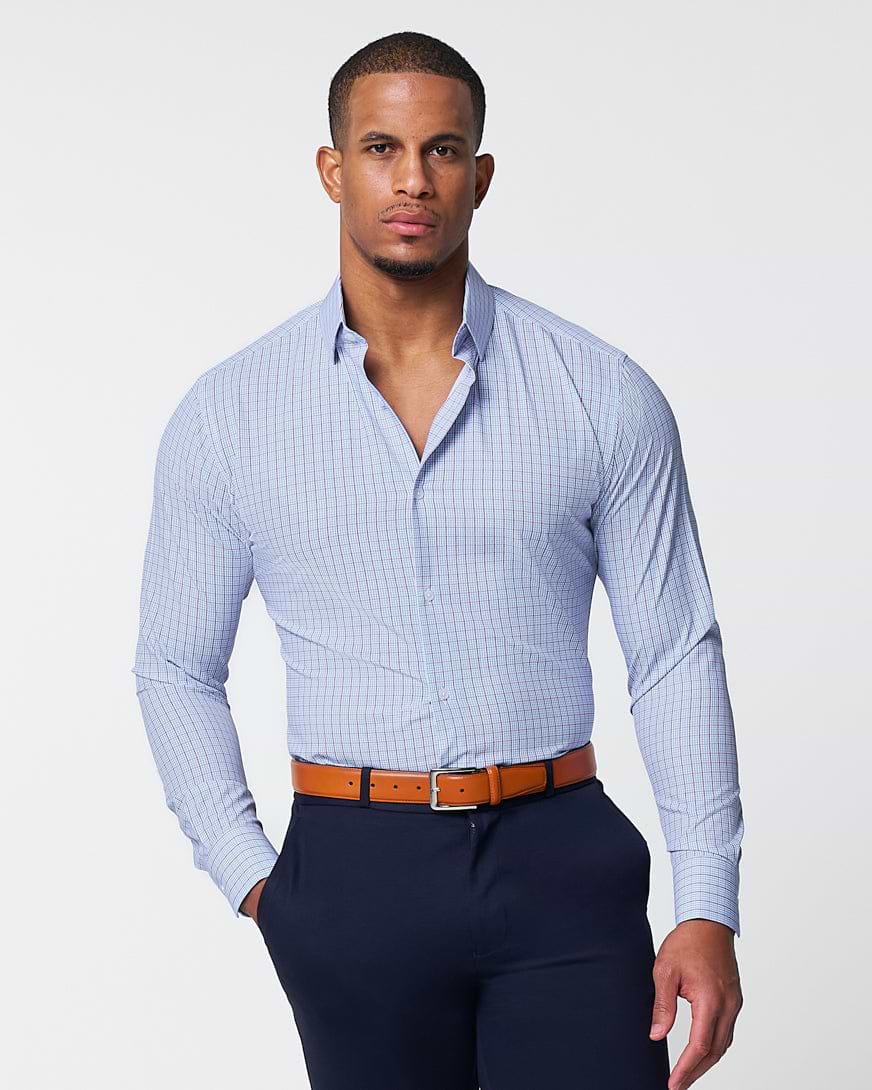 "The Ivaan" Blue & Purple Double Grid